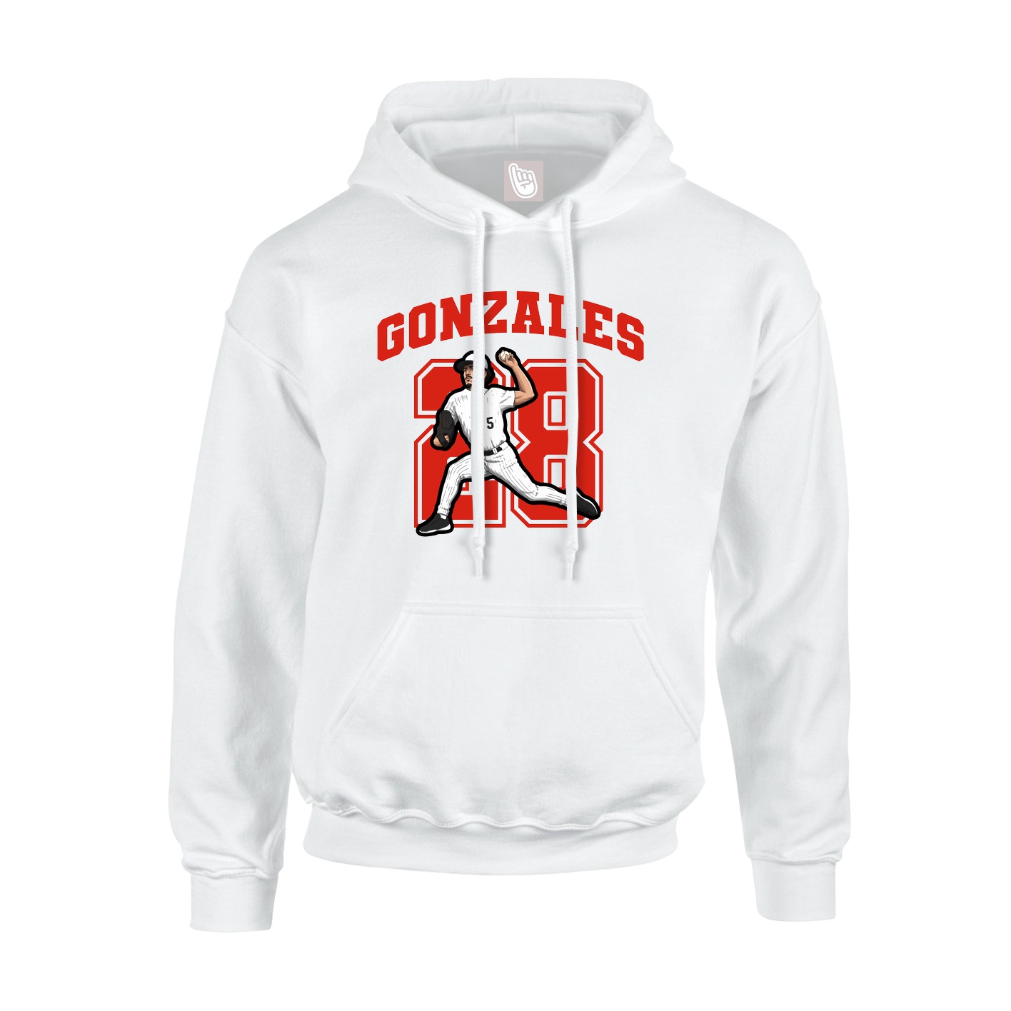 Youth Hoodie — Number in White