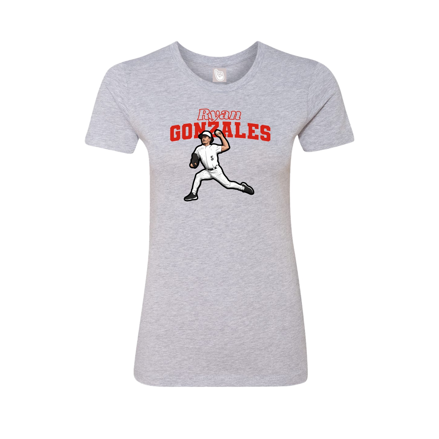 Fitted Women's Tee — Name Arch in Grey