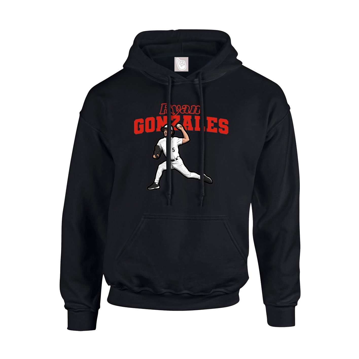 Youth Hoodie — Name Arch in Black