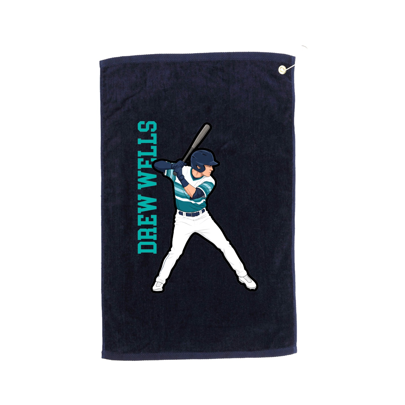Golf Towel — Name Vertical in Navy