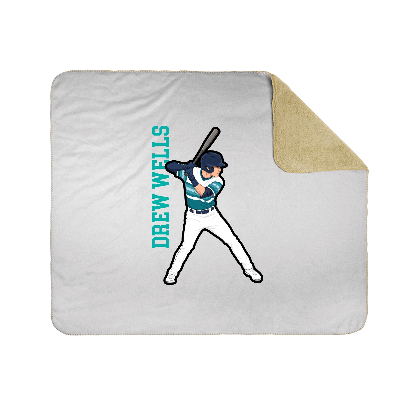 Throw Blanket — Name Vertical in White