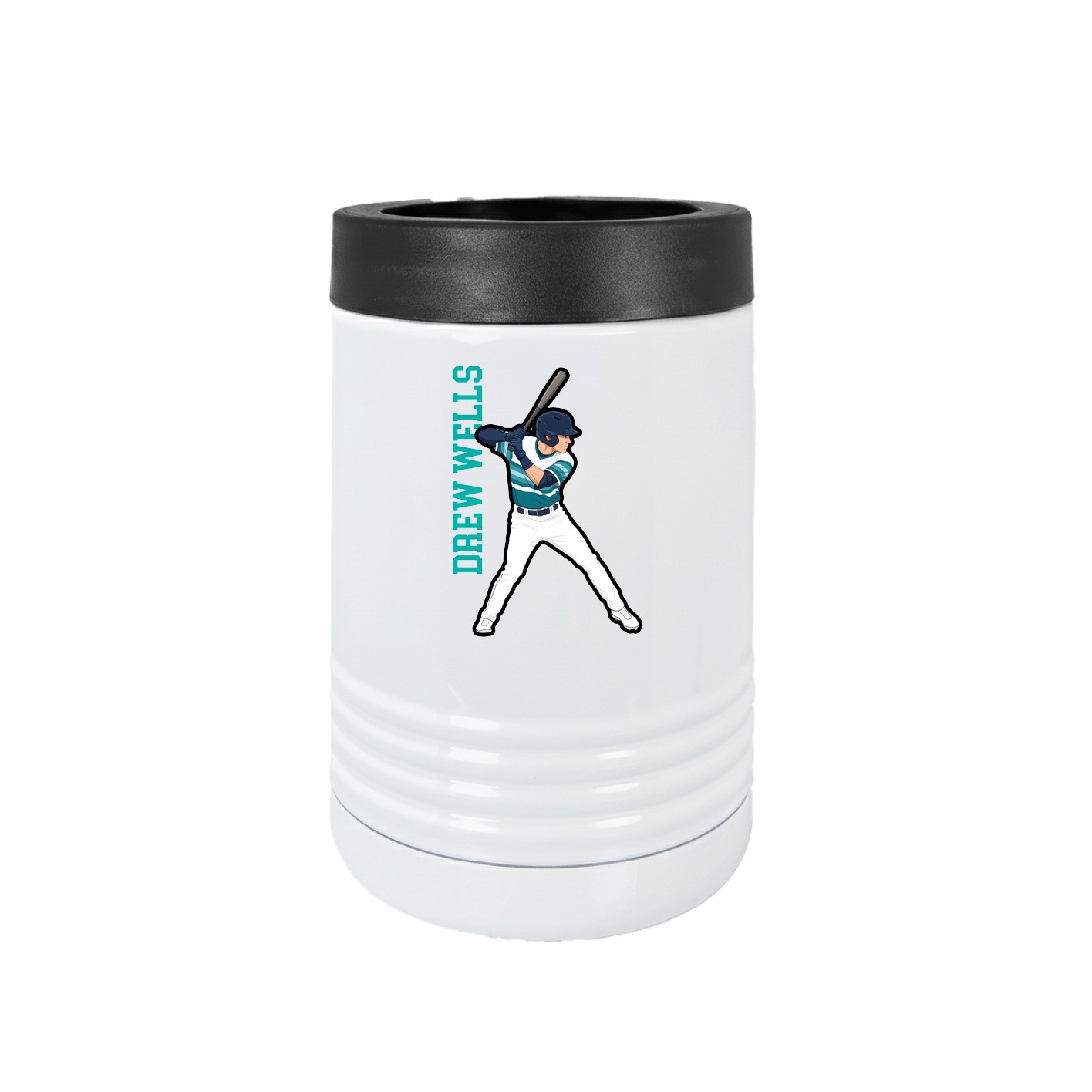 Beverage Holder — Name Vertical in White