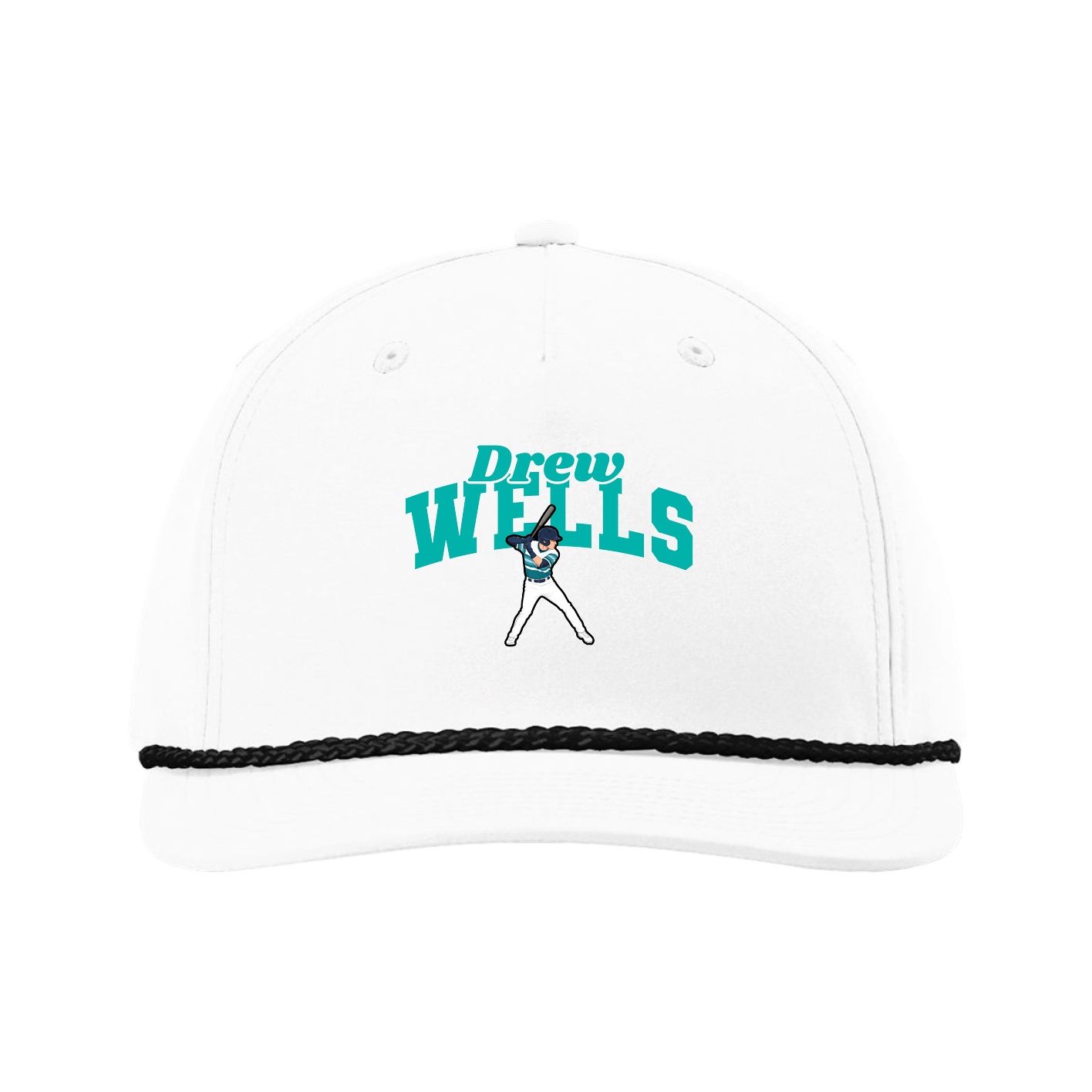 Five-Panel Classic Rope Cap — Signature Arch in White