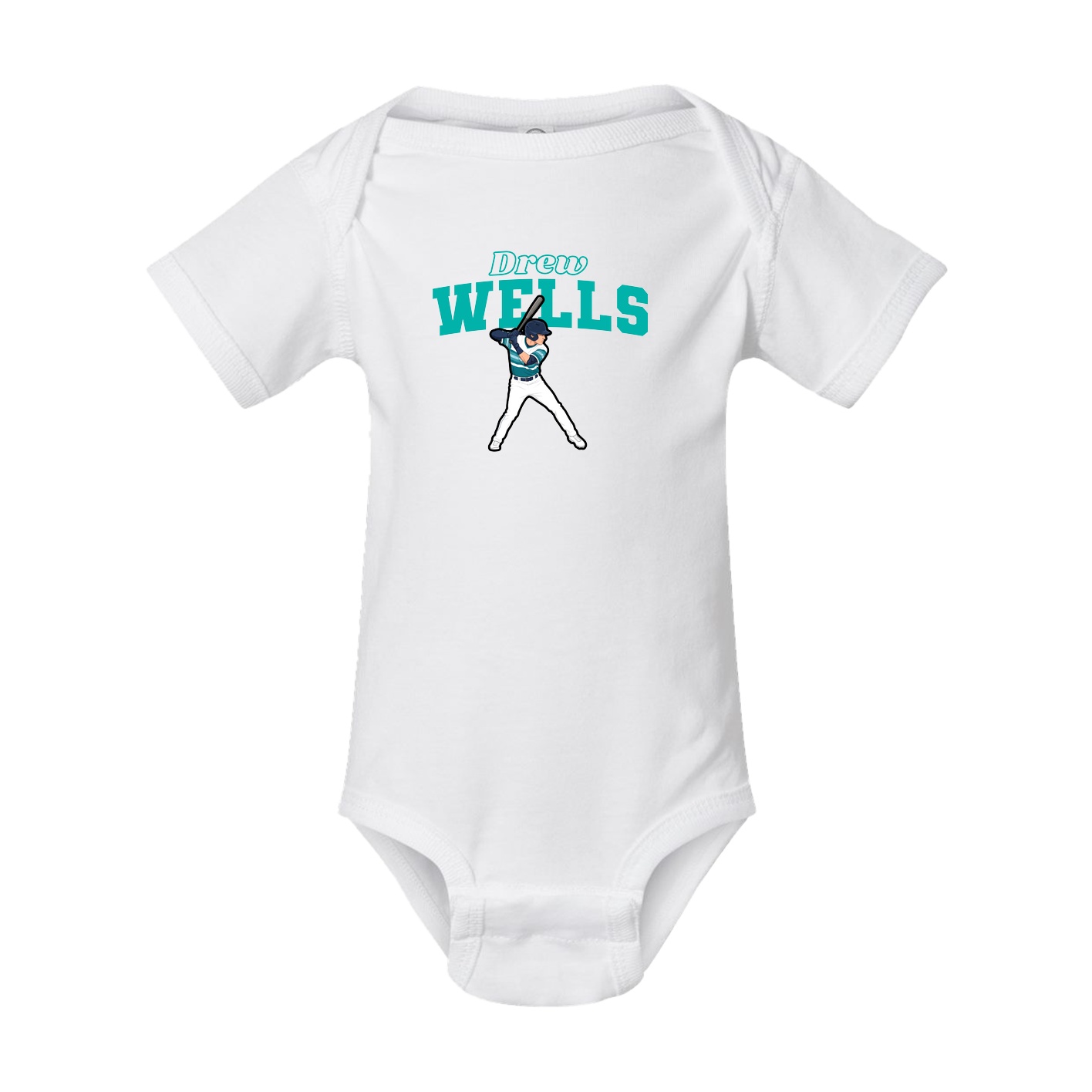 Baby Onesie — Name Arch in White