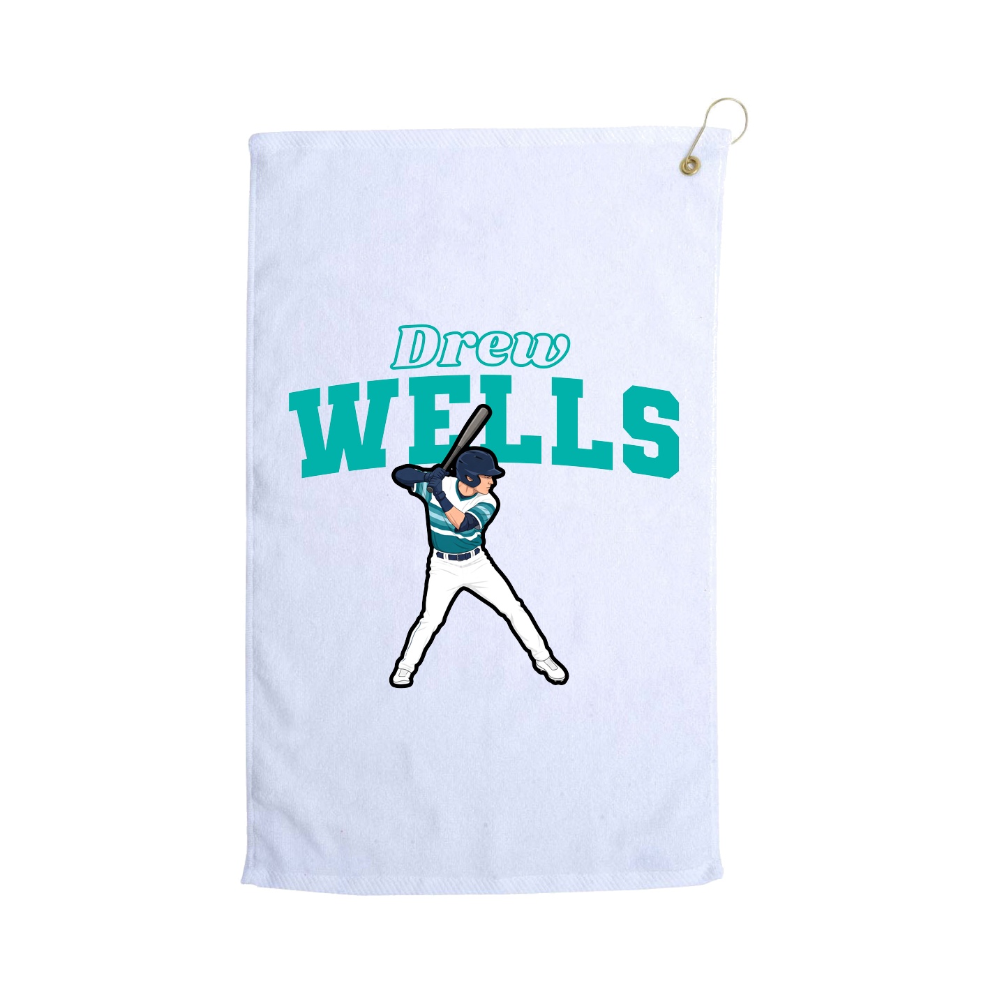 Golf Towel — Name Arch in White