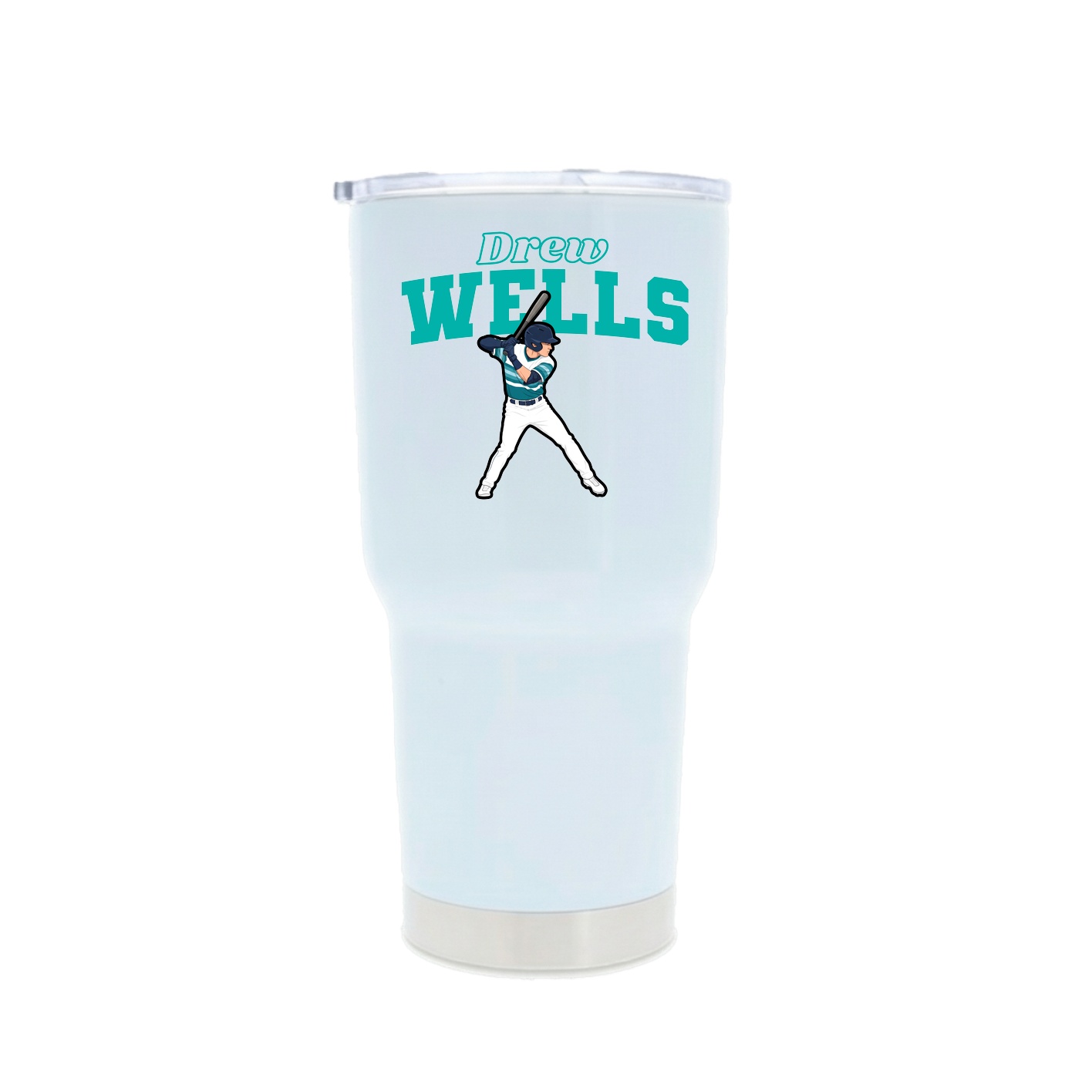 30oz Stainless Steel Tumbler — Name Arch in White