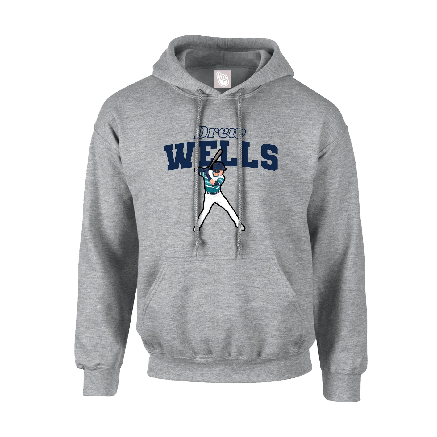 Youth Hoodie — Name Arch in Grey
