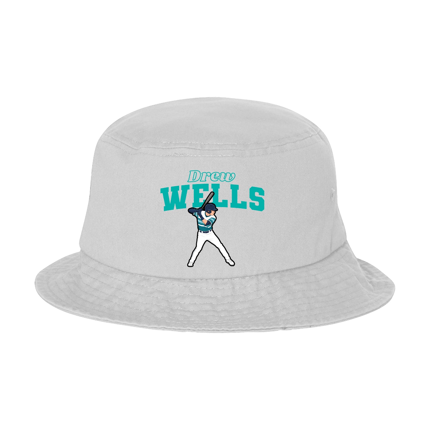 Bucket Cap — Name Arch in White