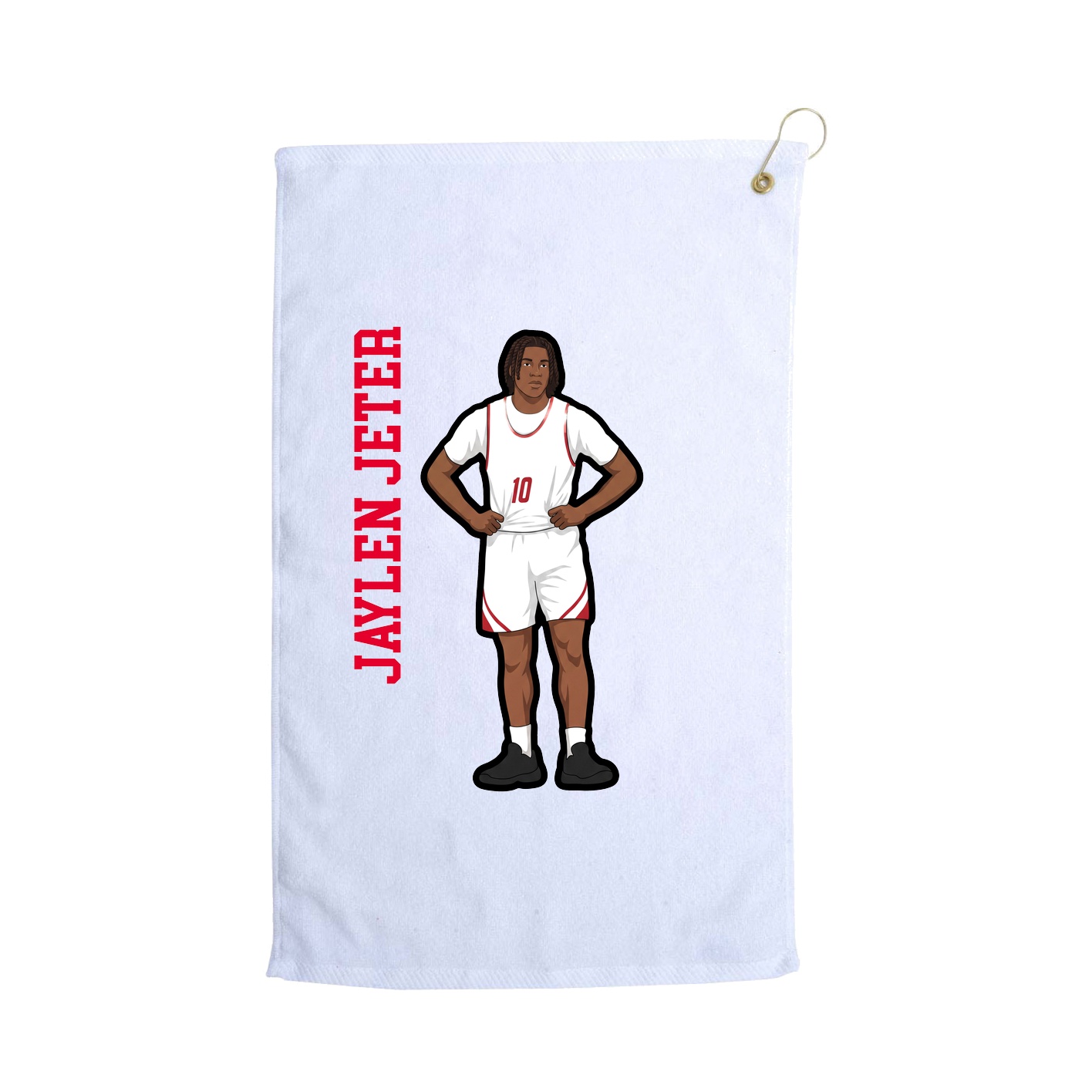 Golf Towel — Name Vertical in White