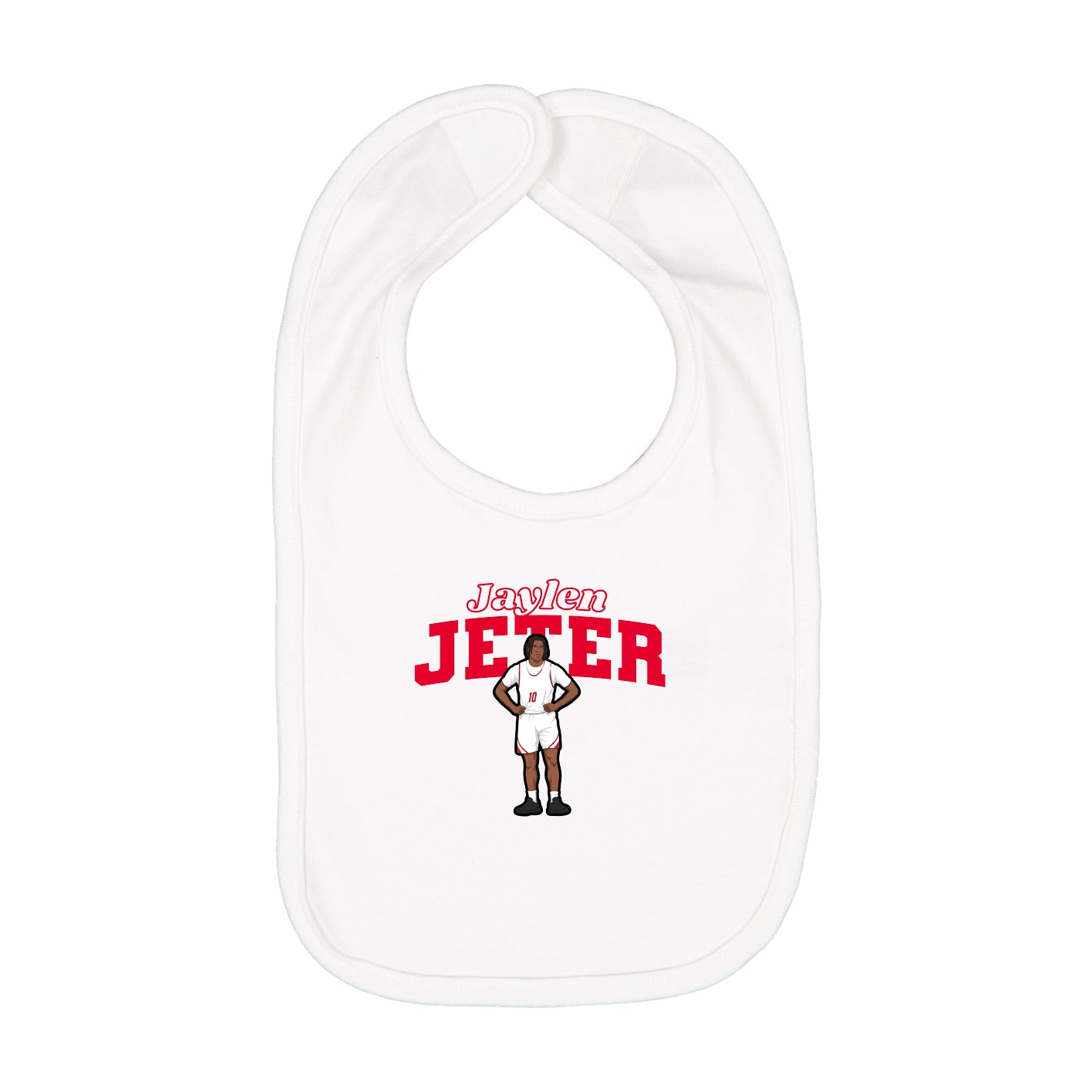 Infant Bib — Name Arch in White