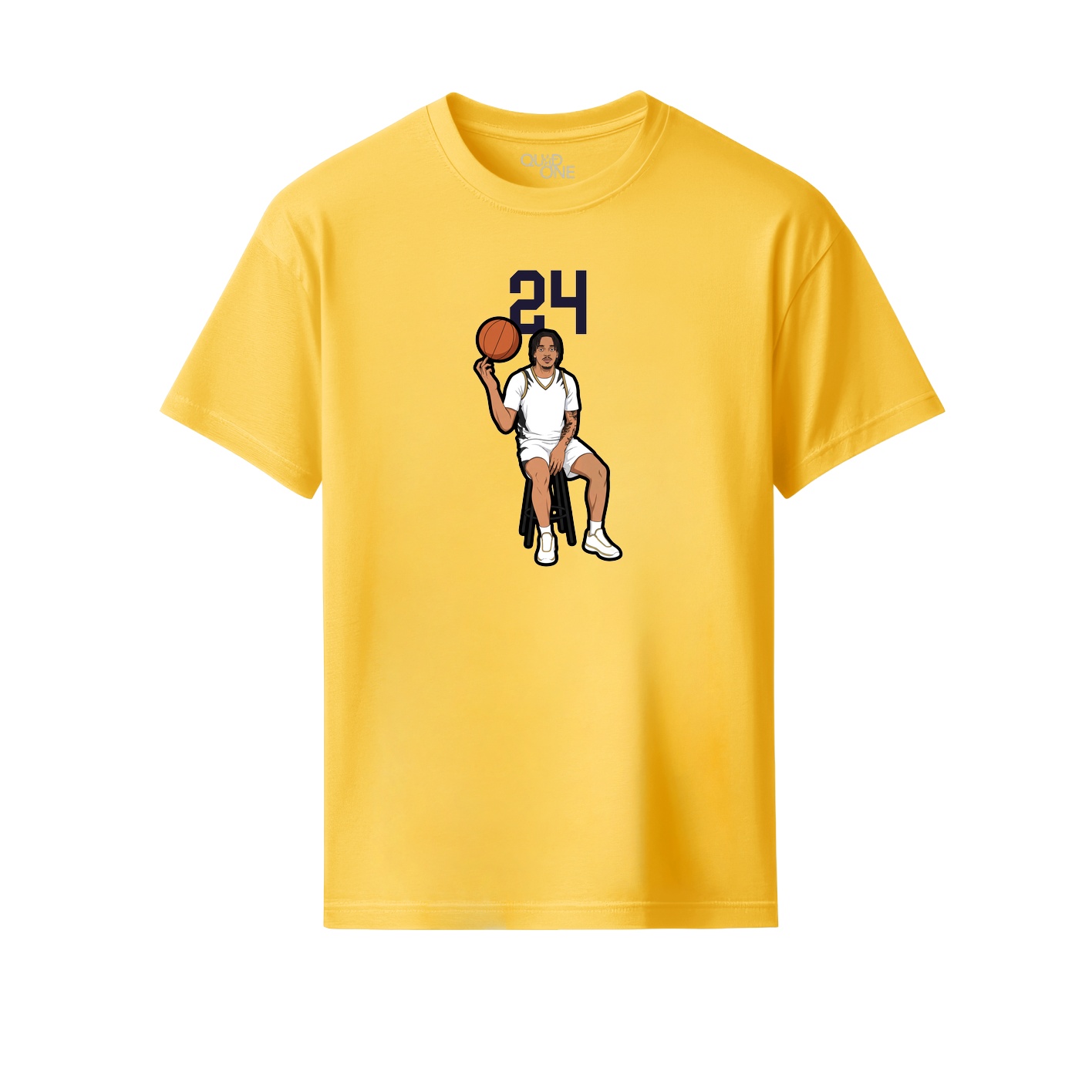 Youth Tee — Number Top in Yellow