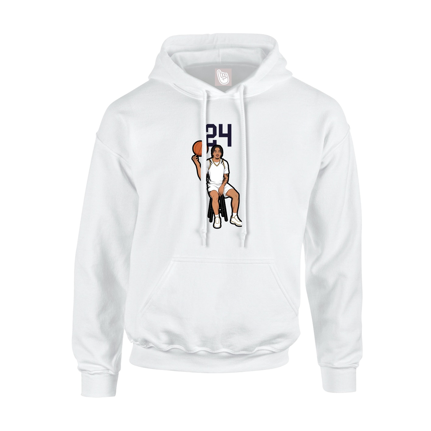 Youth Hoodie — Number Top in White