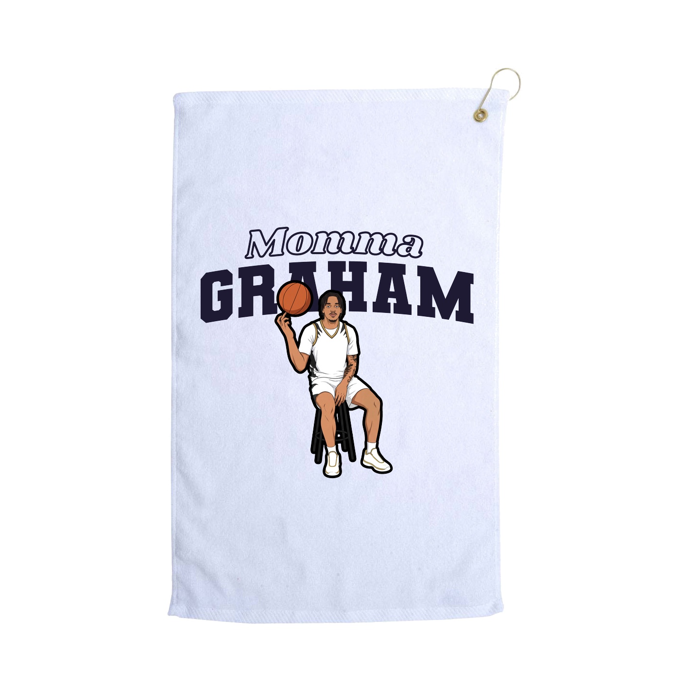 Golf Towel — Mothers Day Block in White