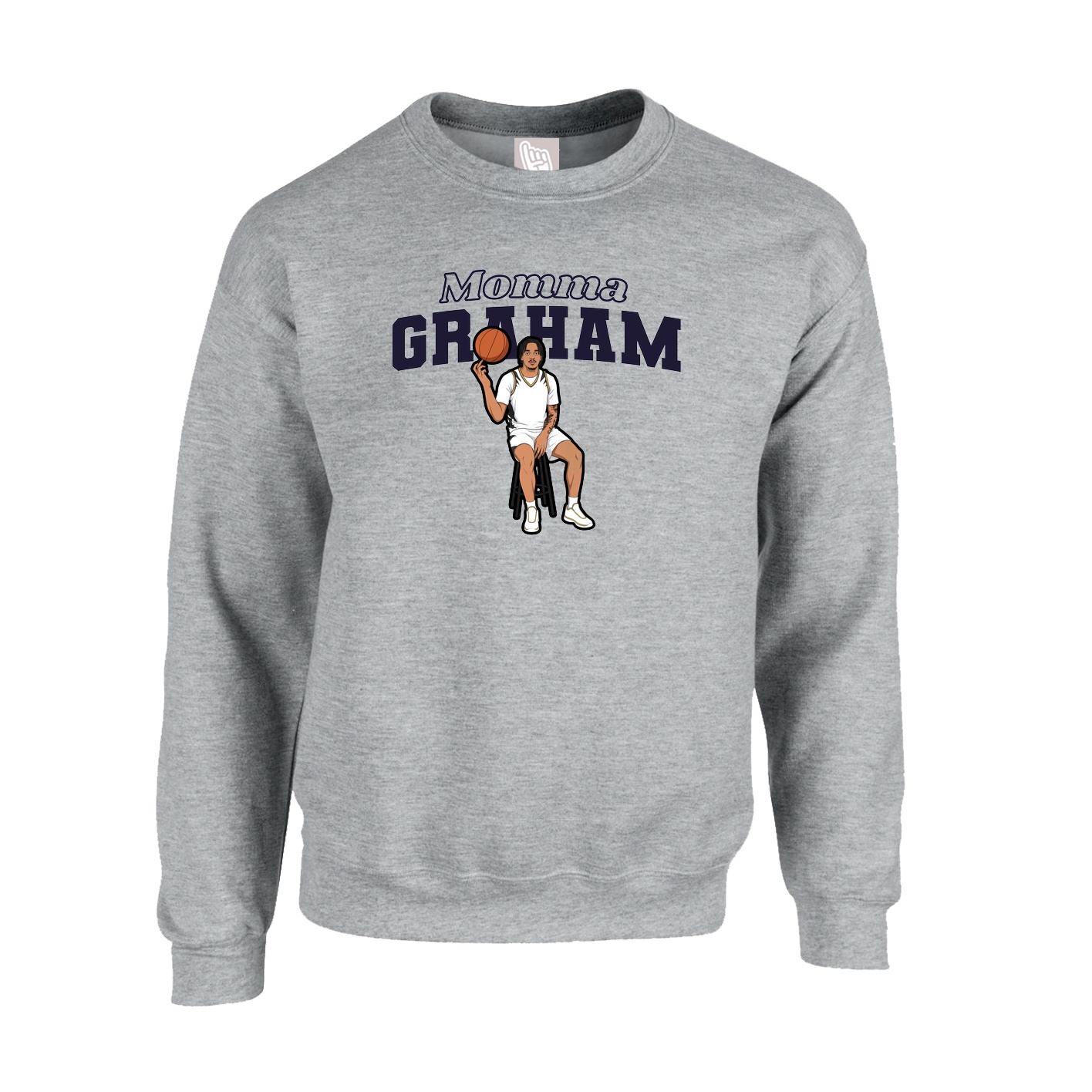 Fleece Crew — Mothers Day Block in Grey