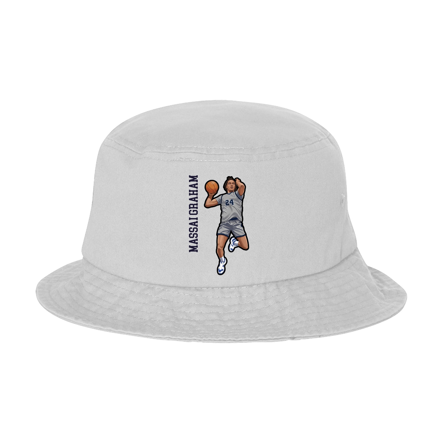 Bucket Cap — Name Vertical in White
