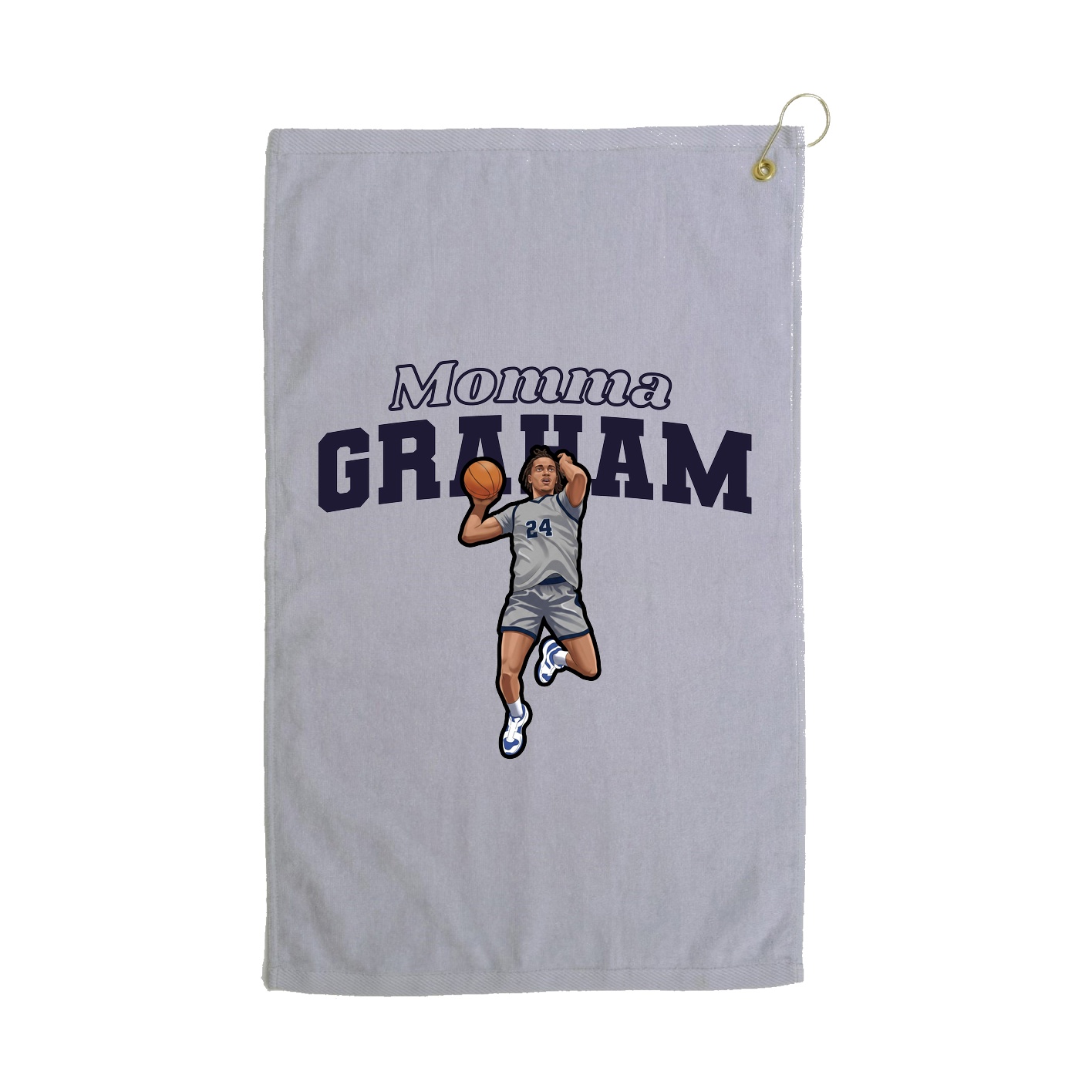 Golf Towel — Mothers Day Block in Grey