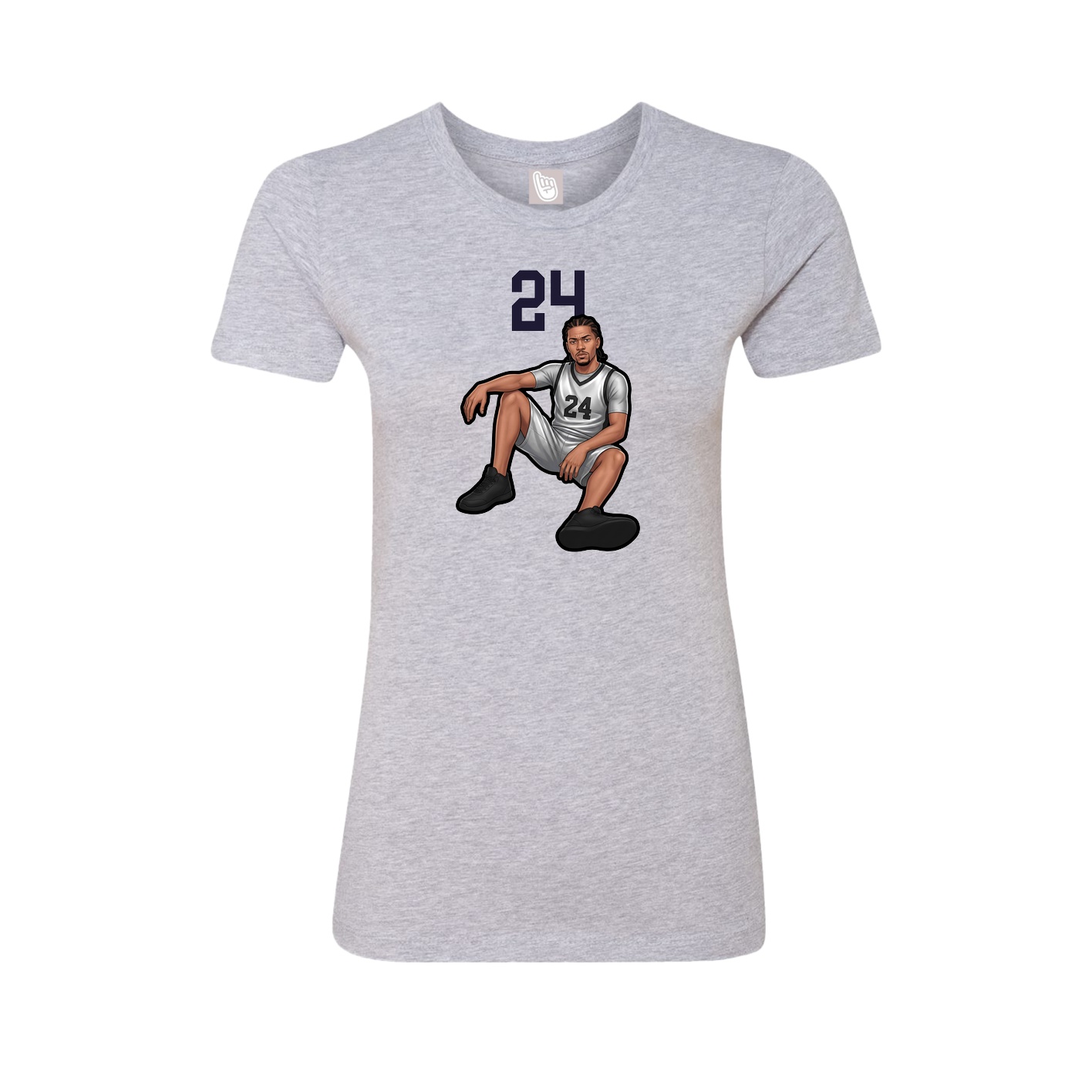 Fitted Women's Tee — Number Top in Grey