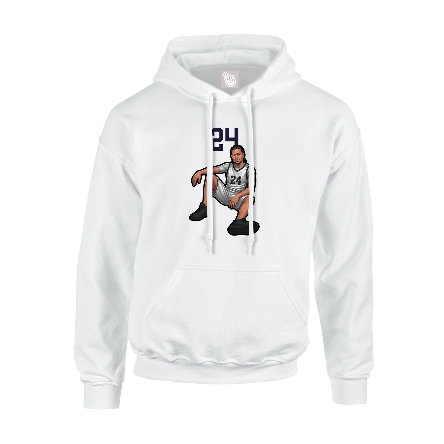 Youth Hoodie — Number Top in White