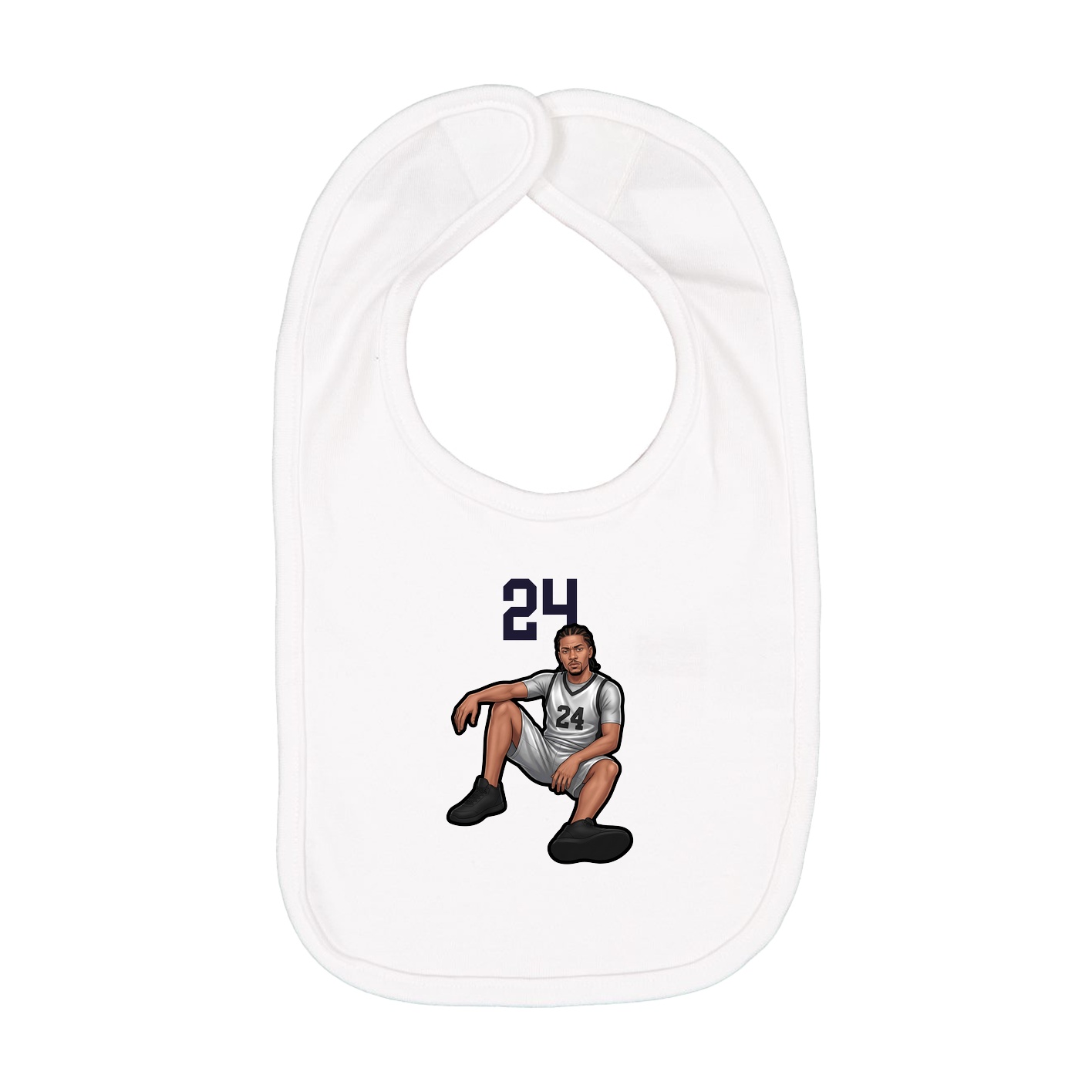 Infant Bib — Number Top in White