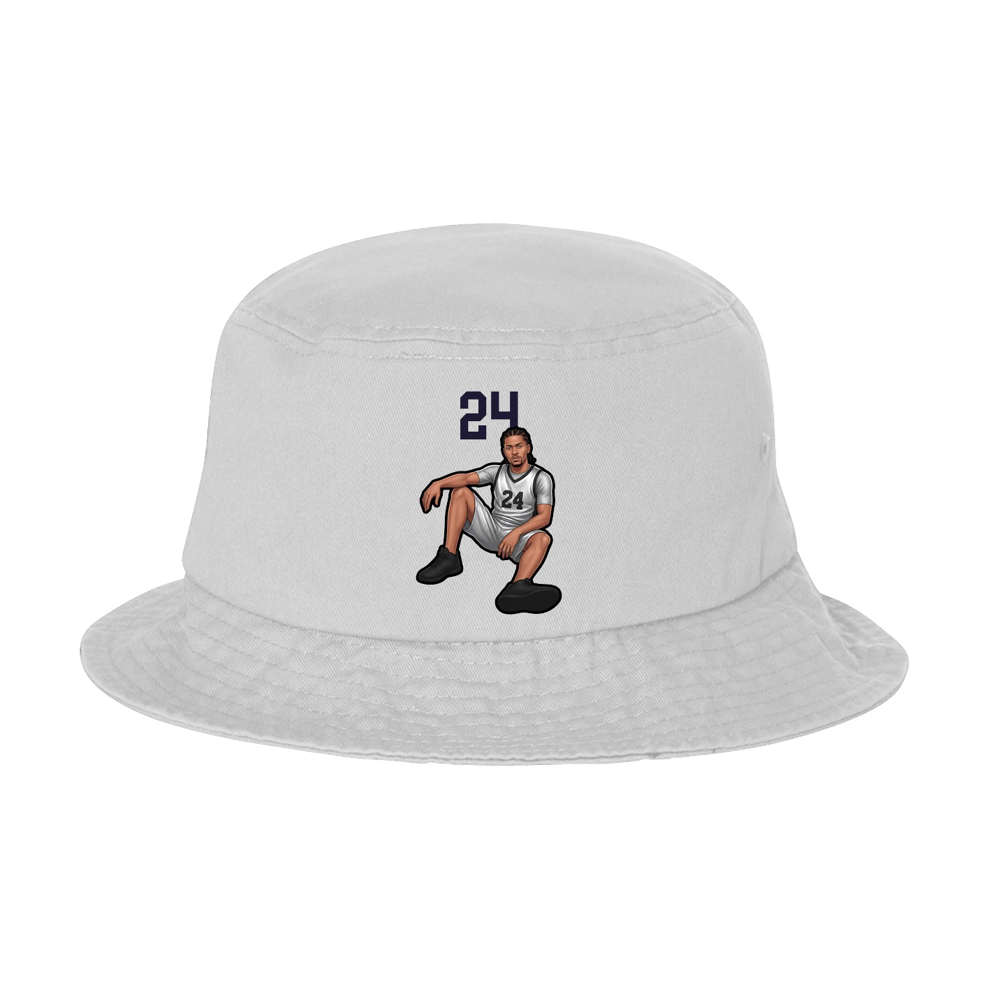 Bucket Cap — Number Top in White