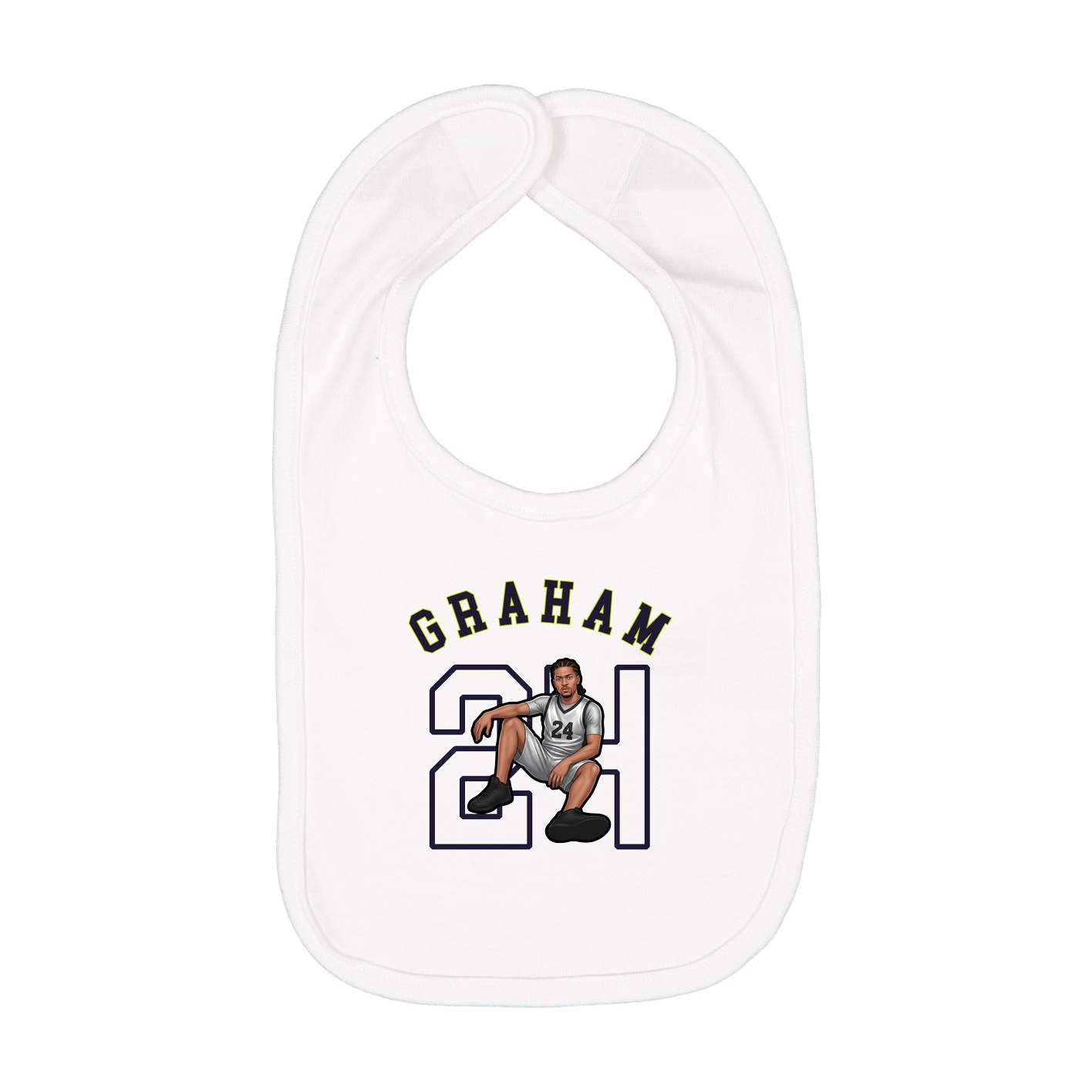 Infant Bib — Shirsey Arch in White