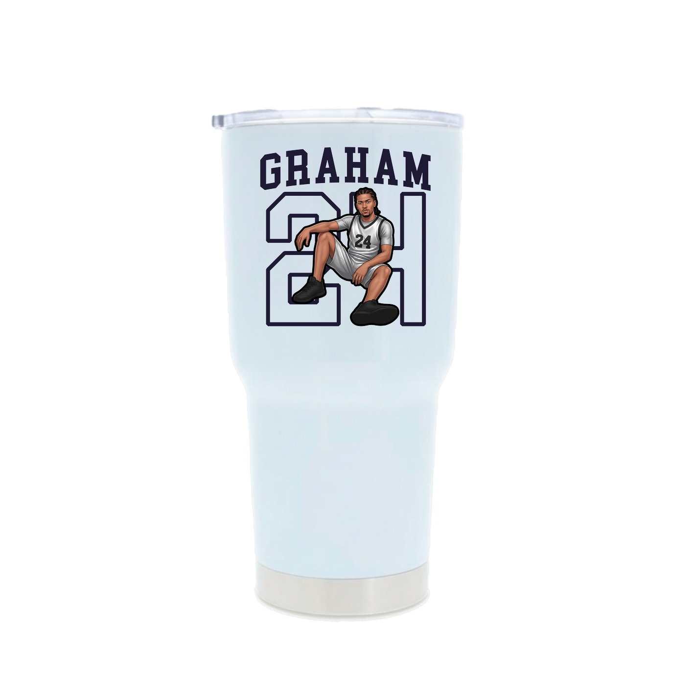 30oz Stainless Steel Tumbler — Shirsey in White