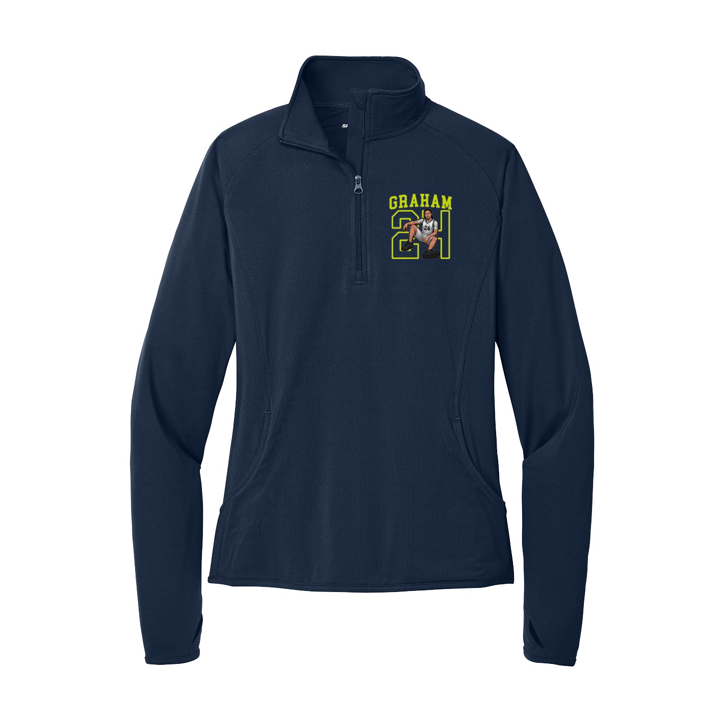 Women's Q-Zip Pullover — Shirsey in Navy