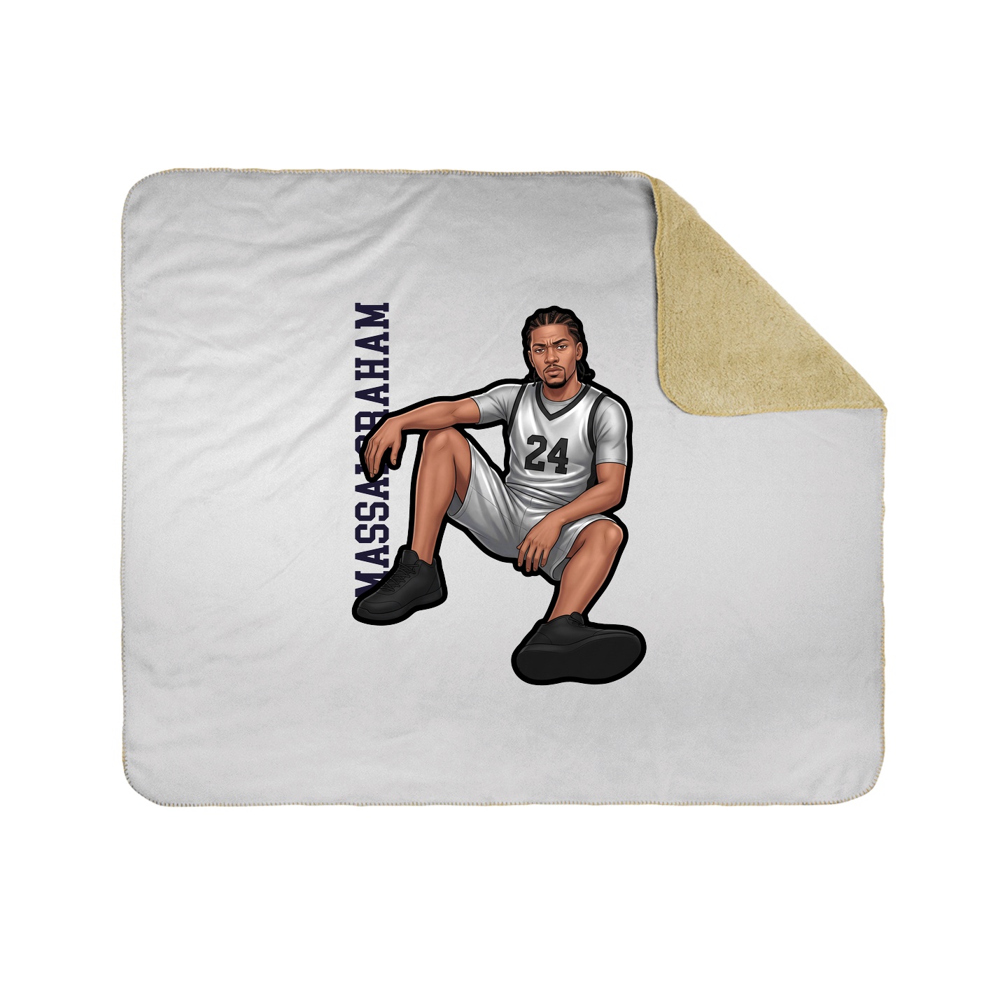 Throw Blanket — Name Vertical in White
