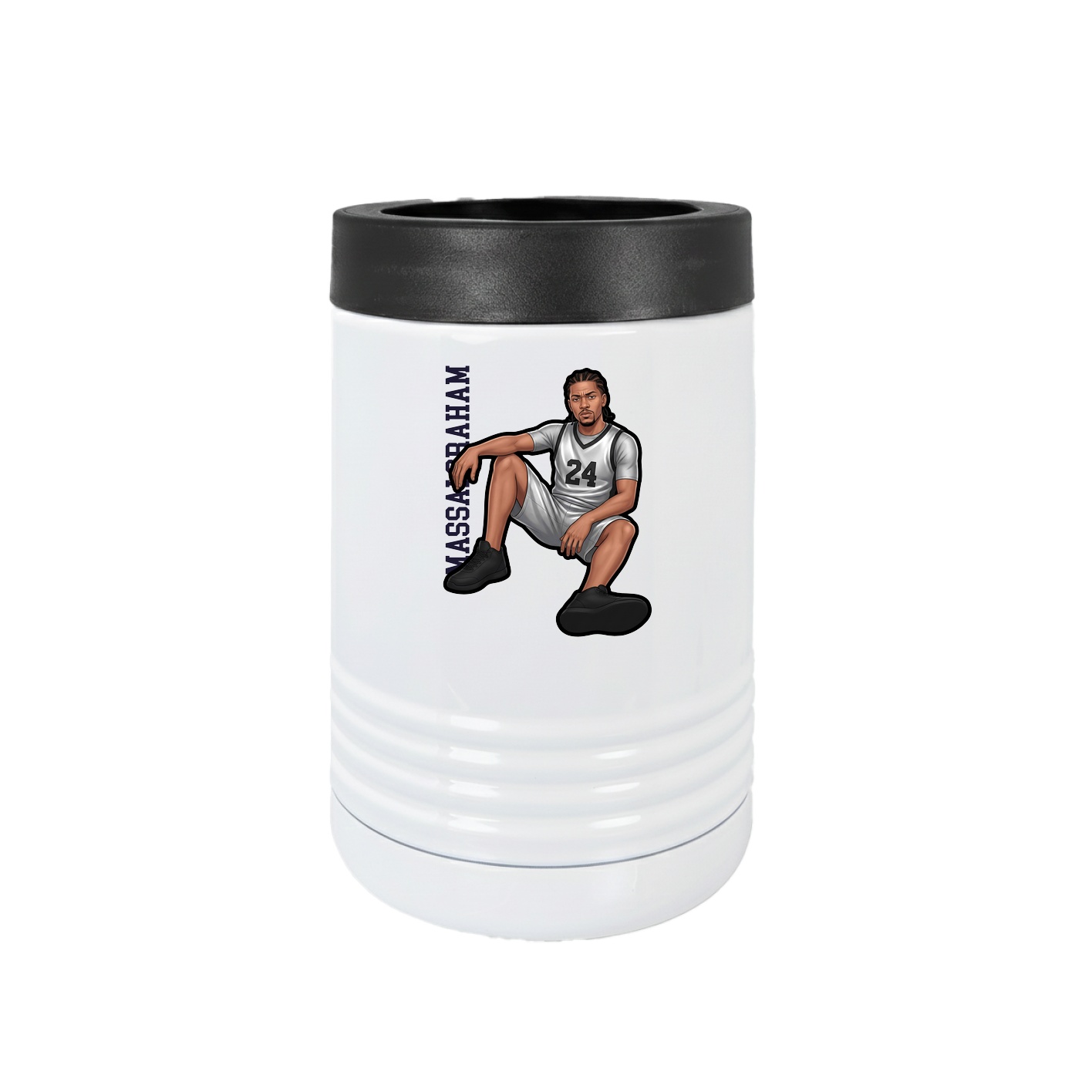 Beverage Holder — Name Vertical in White