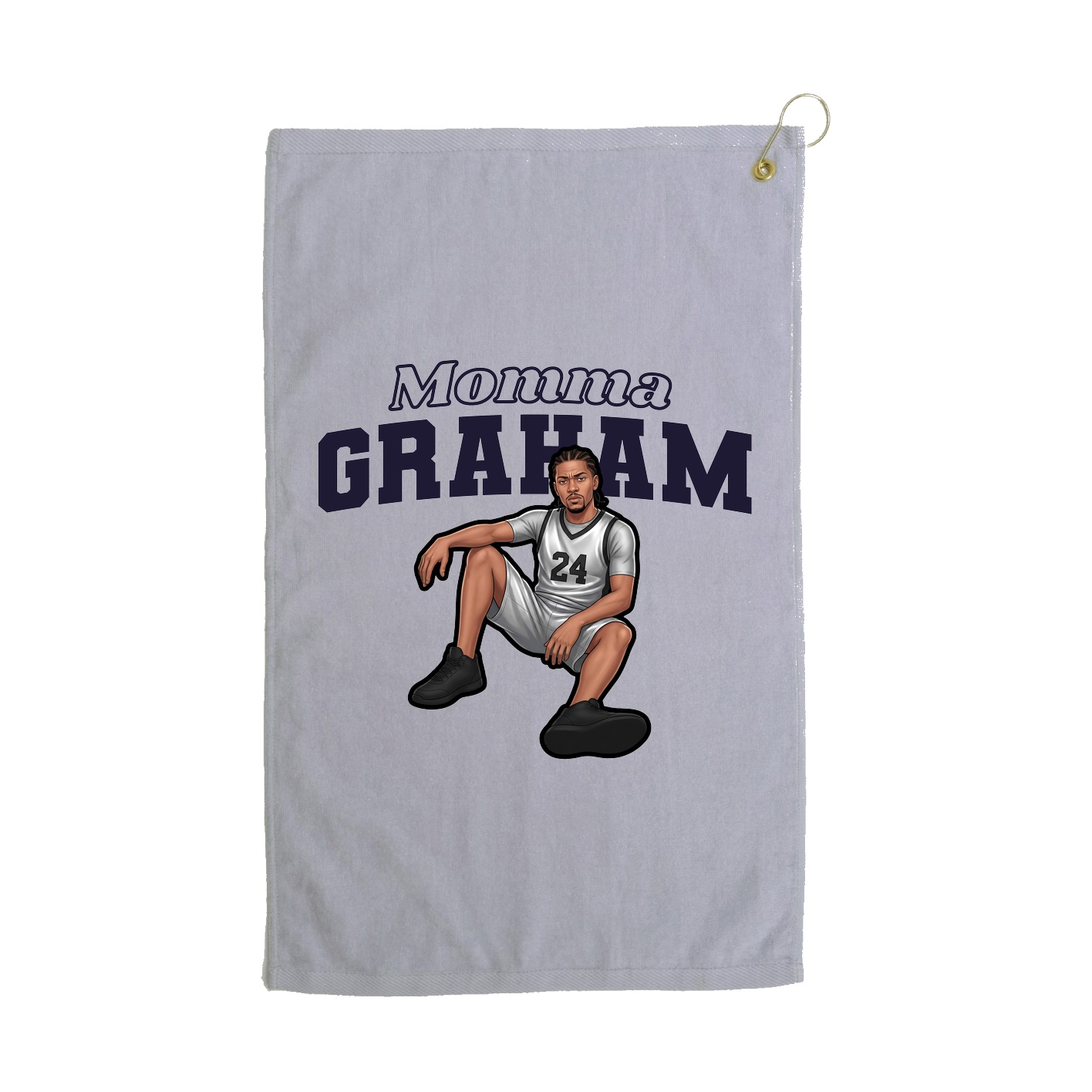 Golf Towel — Mothers Day Block in Grey