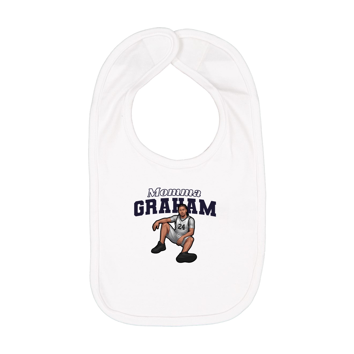 Infant Bib — Mothers Day Block in White