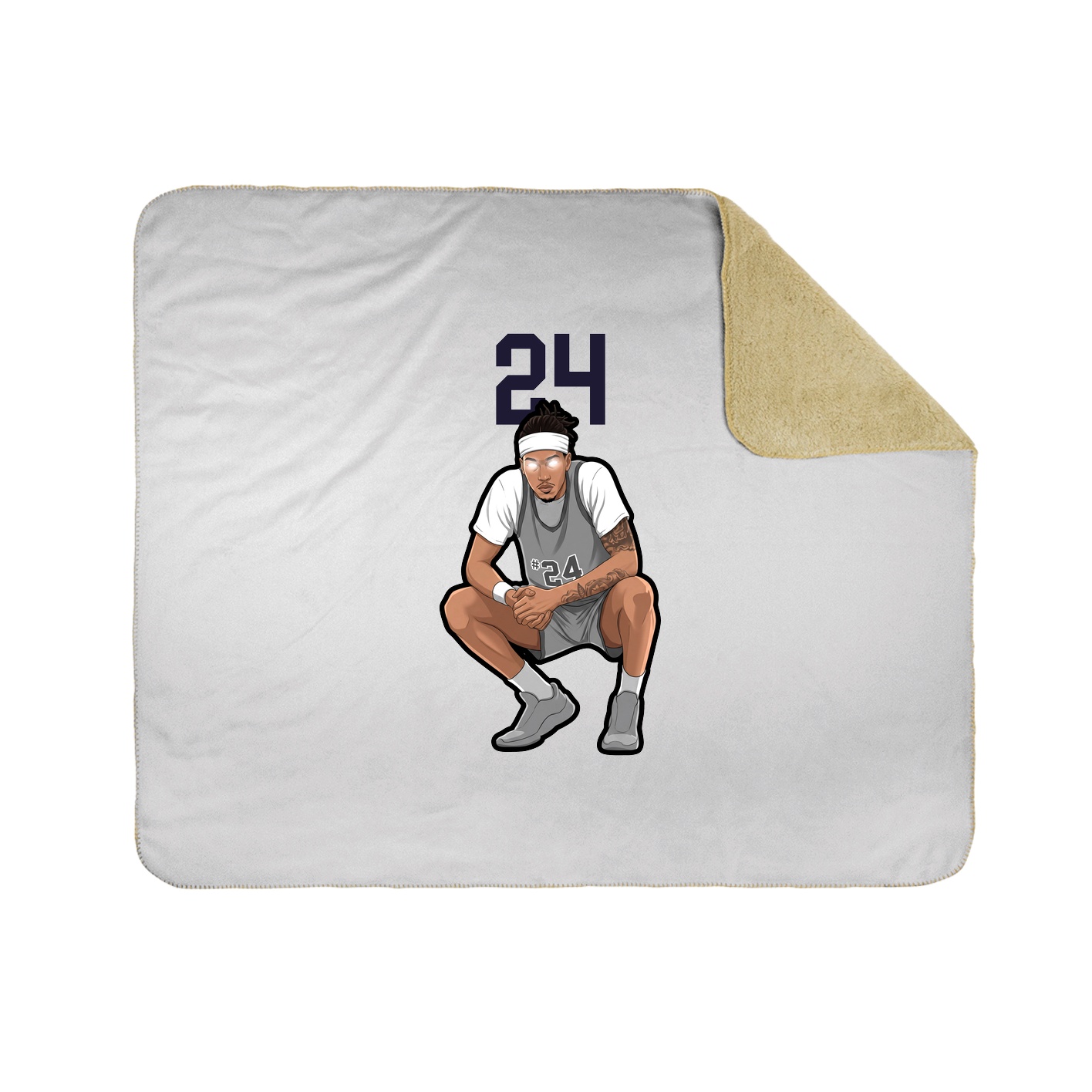 Throw Blanket — Number Top in White