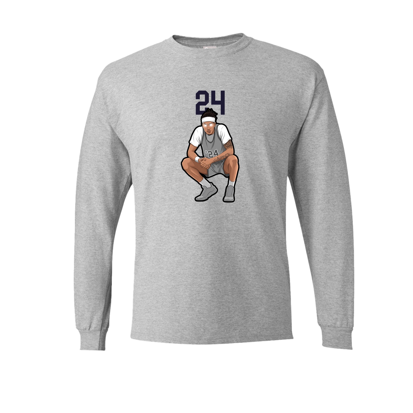 Long Sleeve Tee — Number Top in Grey