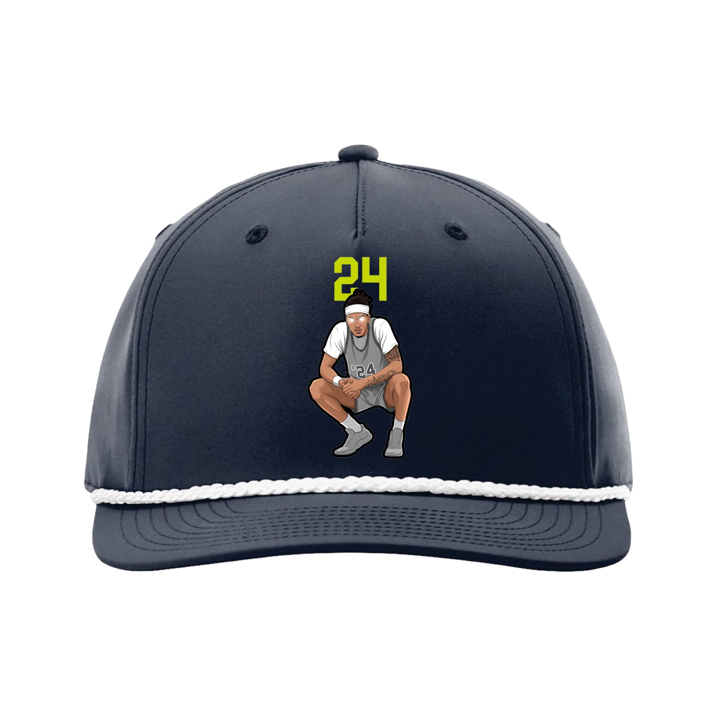 Five-Panel Classic Rope Cap — Number Top in Navy