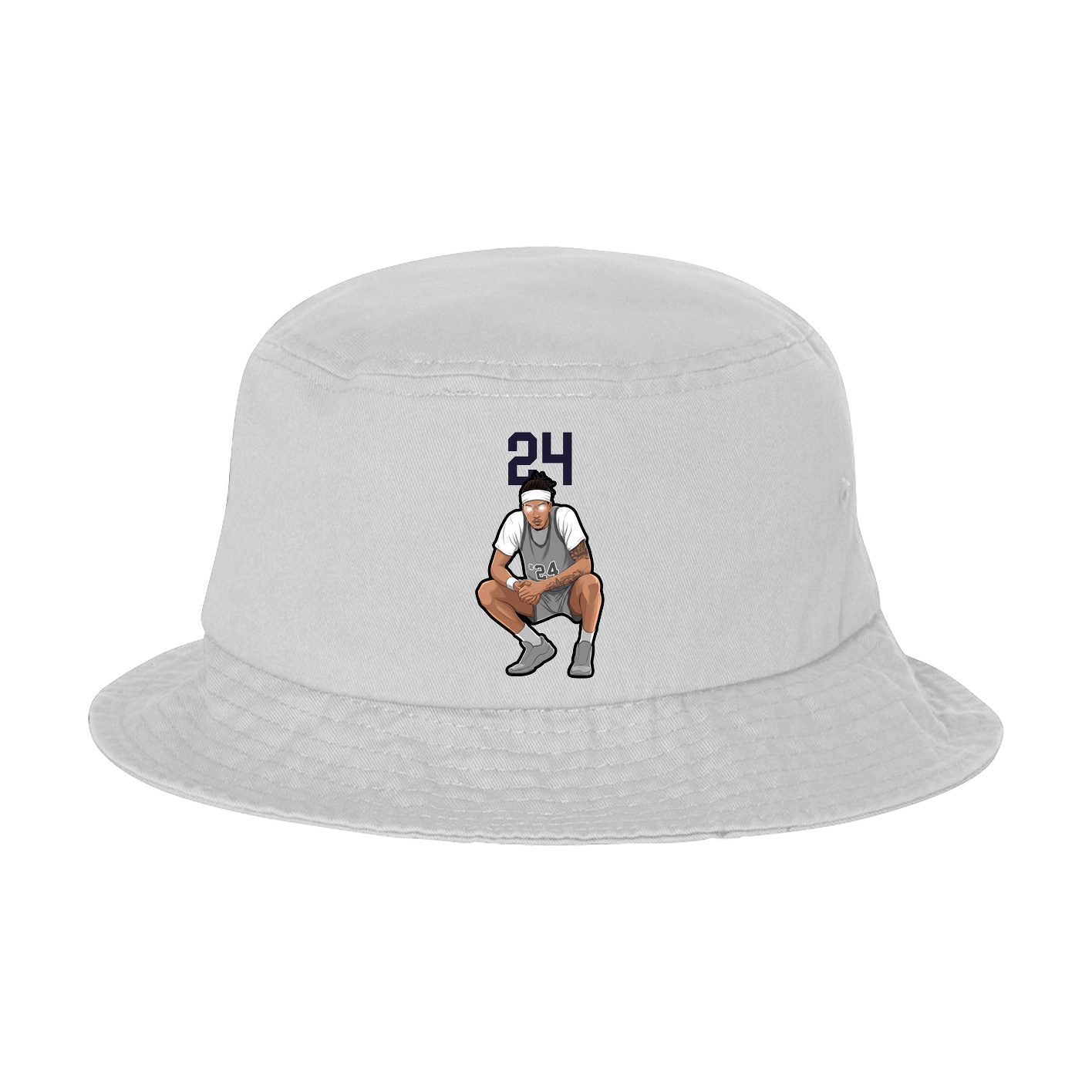 Bucket Cap — Number Top in White