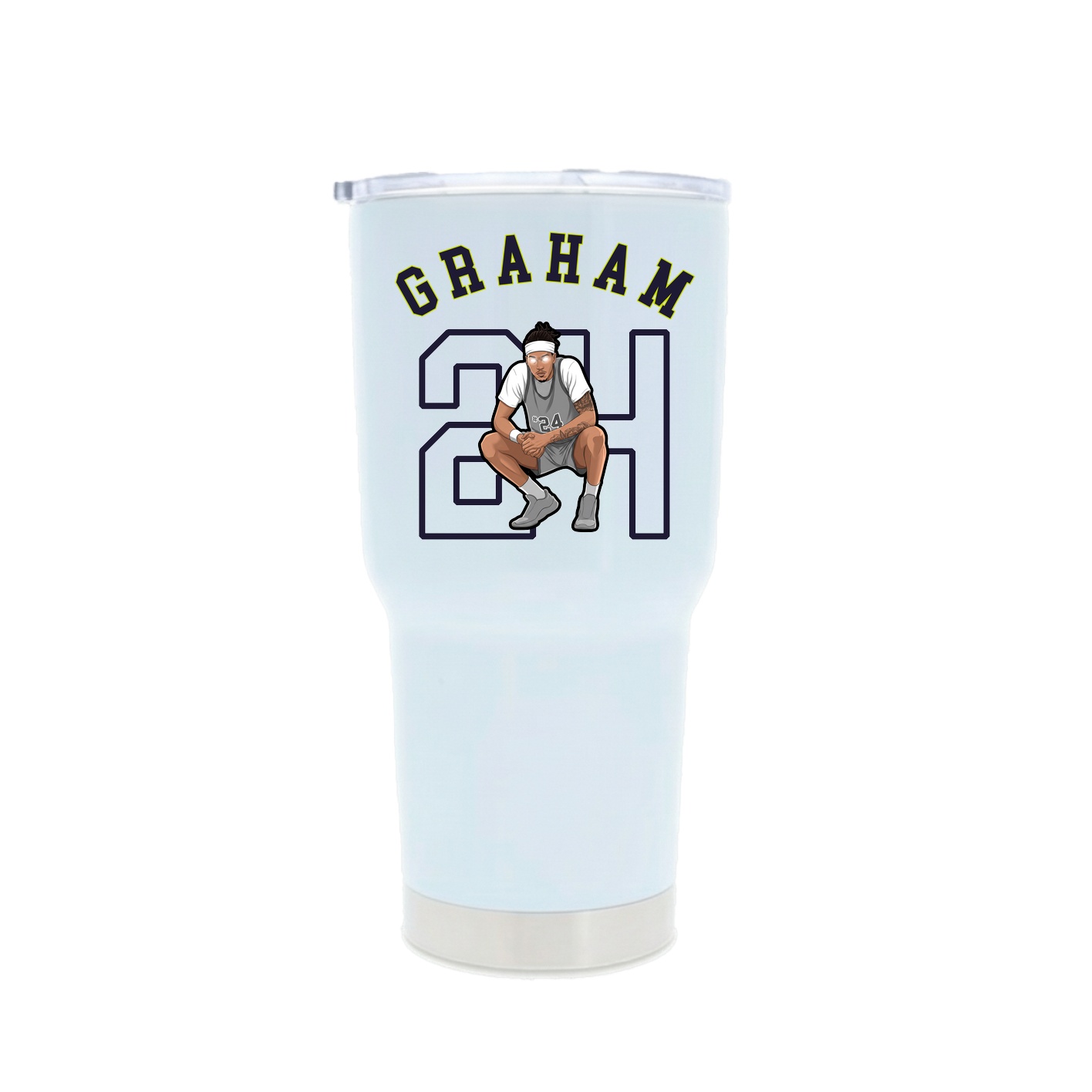 30oz Stainless Steel Tumbler — Shirsey Arch in White