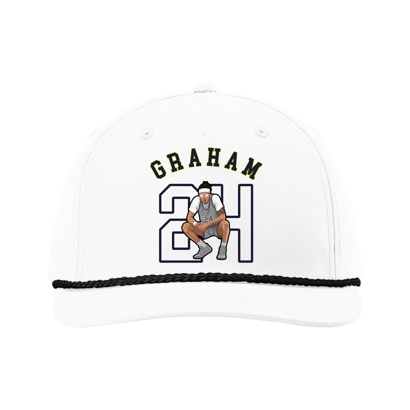 Five-Panel Classic Rope Cap — Shirsey Arch in White