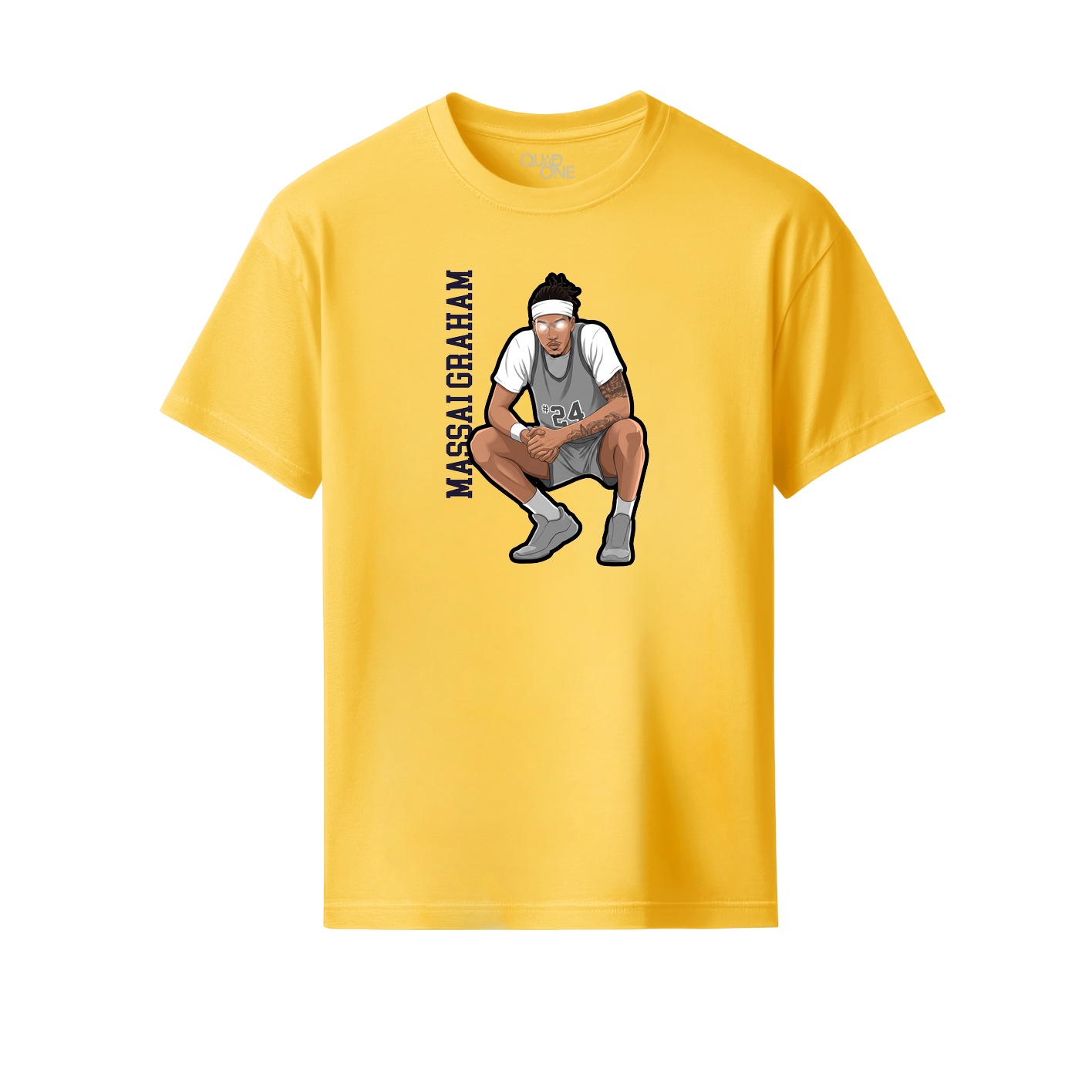 Youth Tee — Name Vertical in Yellow