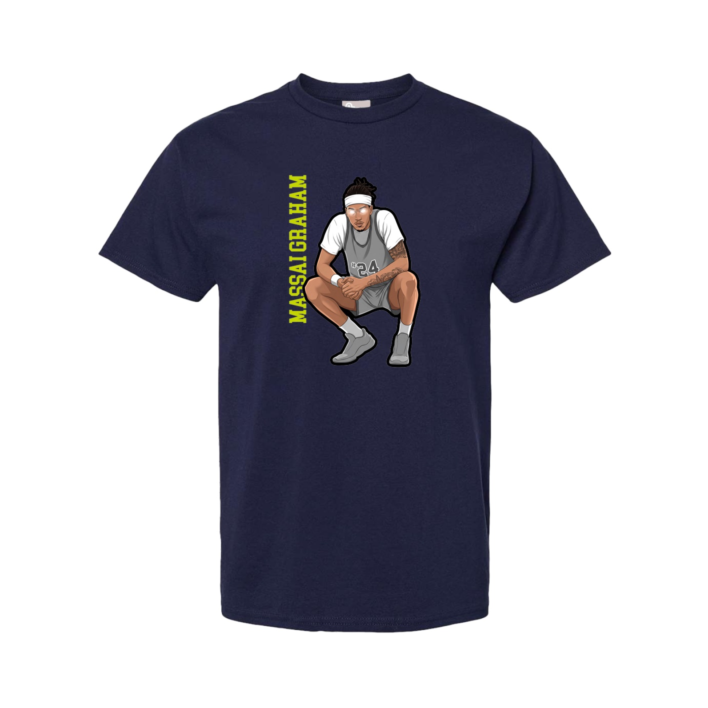 Youth Tee — Name Vertical in Navy