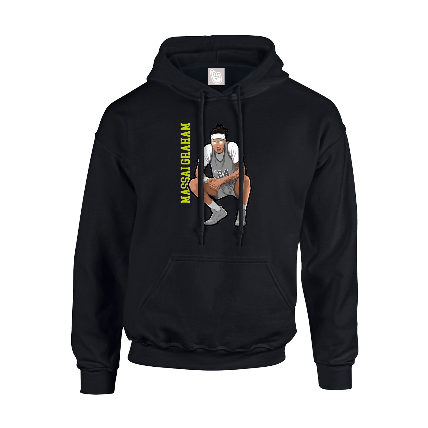 Youth Hoodie — Name Vertical in Black