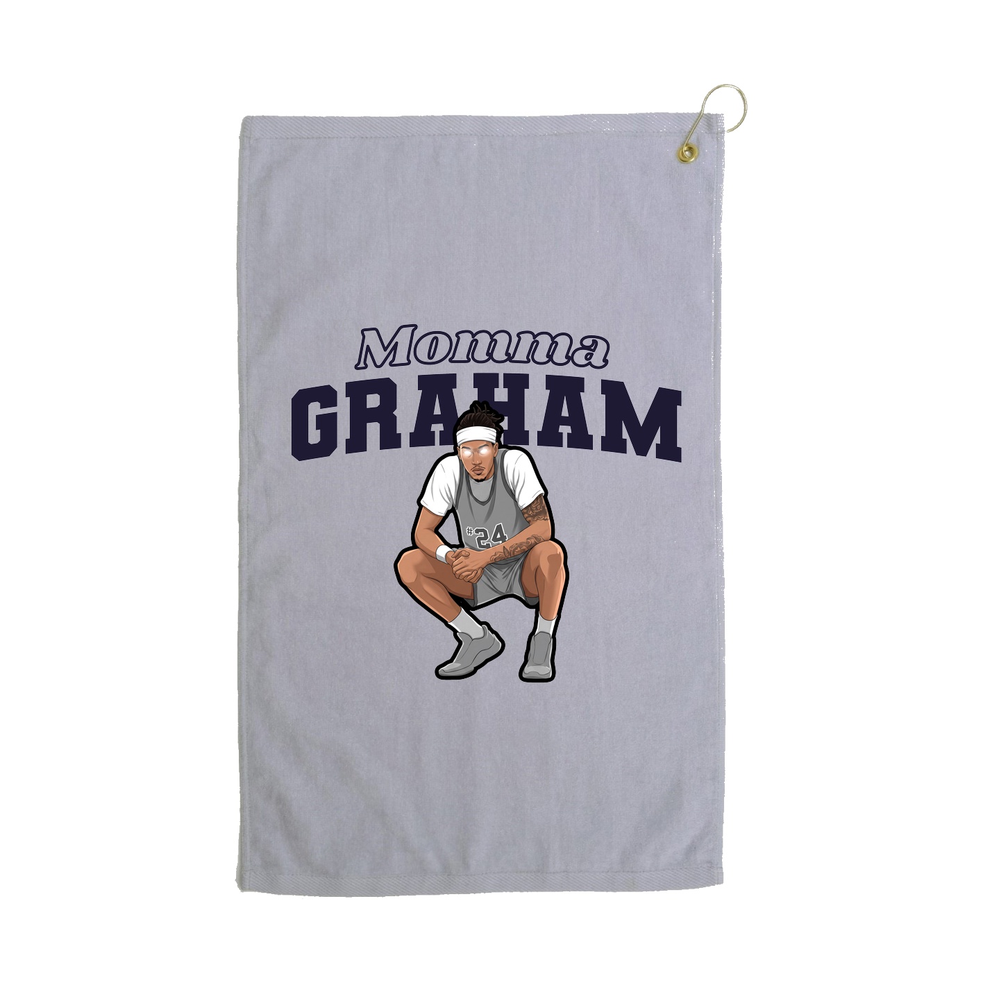 Golf Towel — Mothers Day Block in Grey