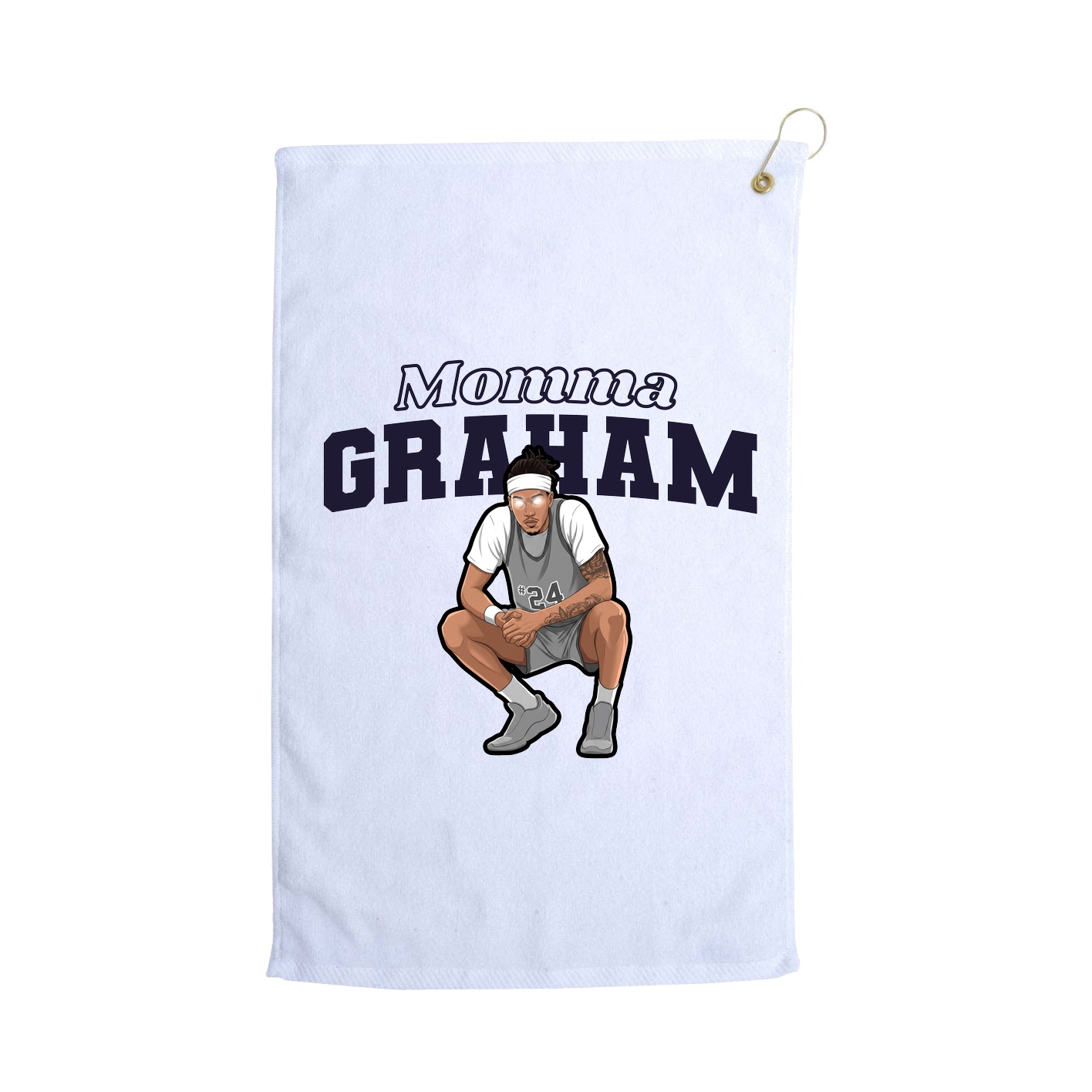 Golf Towel — Mothers Day Block in White