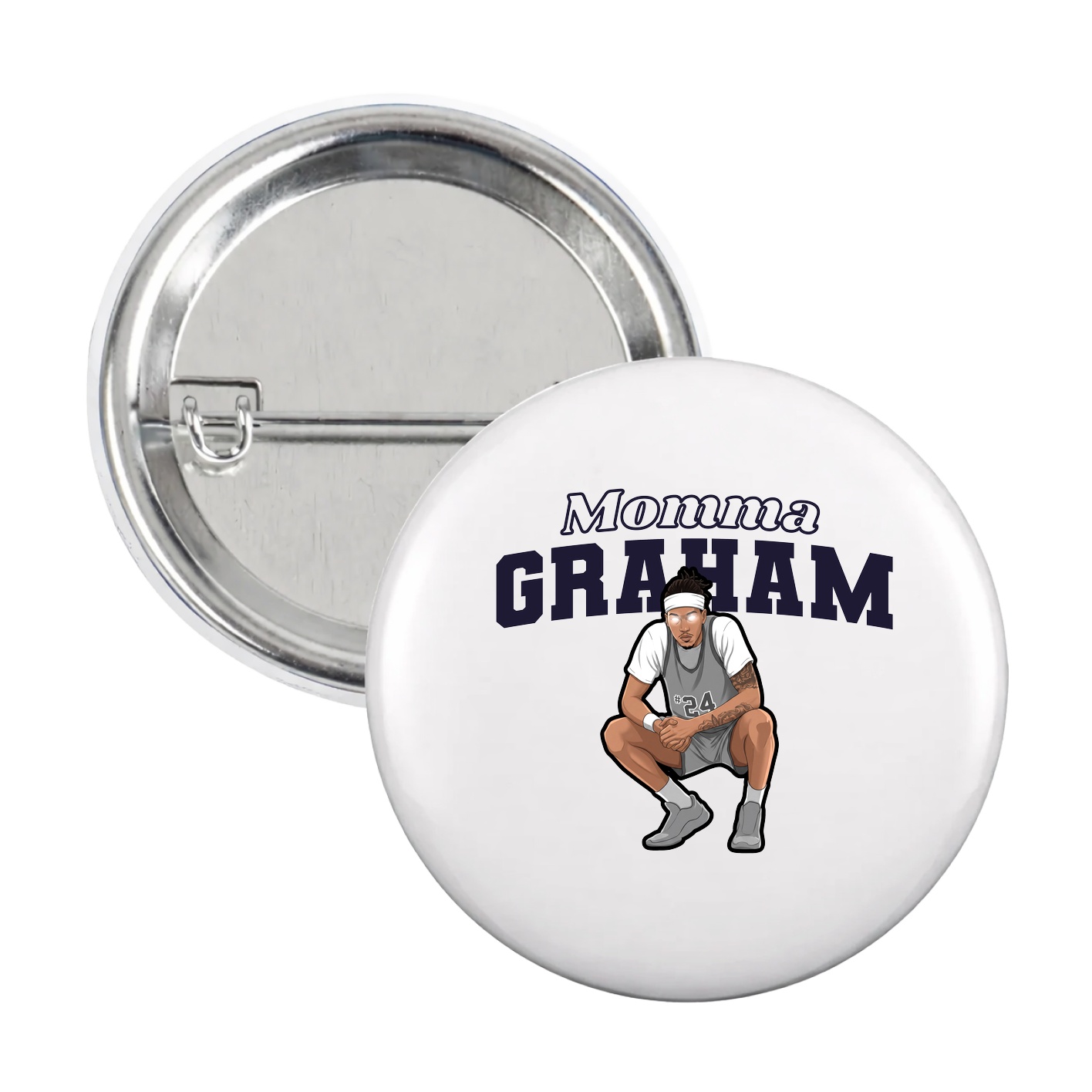 Game Day Button — Mothers Day Block in White
