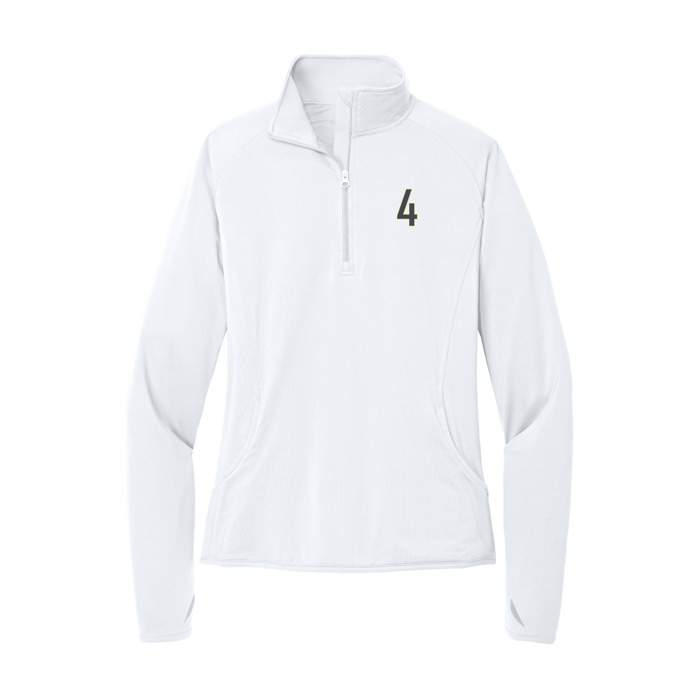 Women's Q-Zip Pullover — Front Shirsy in White
