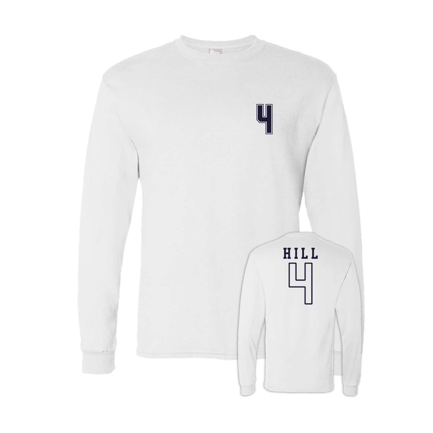 Long Sleeve Tee — Chest Back in White
