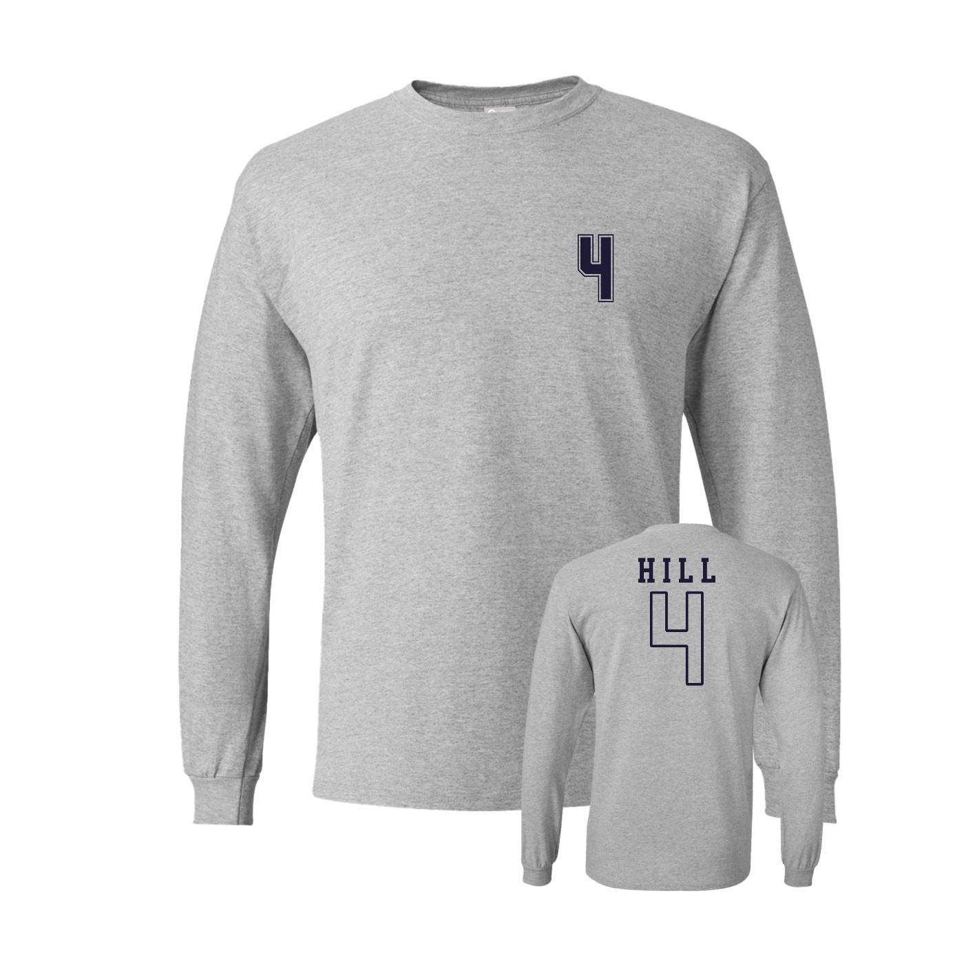 Long Sleeve Tee — Chest Back in Grey