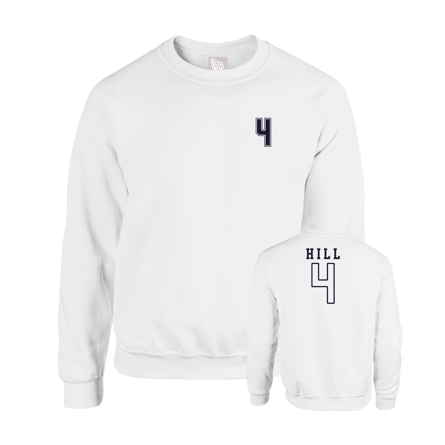 Fleece Crew — Chest Back in White