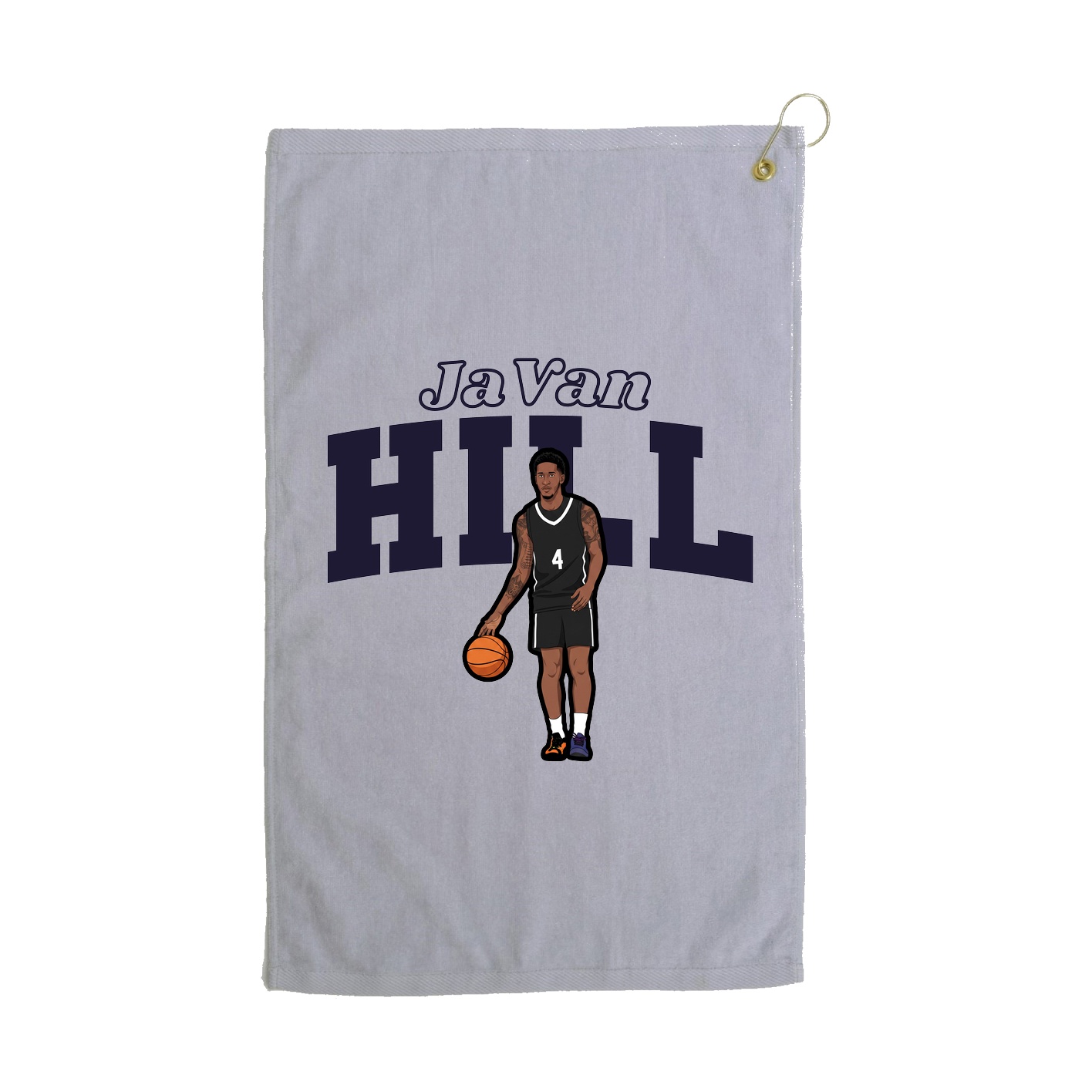 Golf Towel — Name Arch in Grey