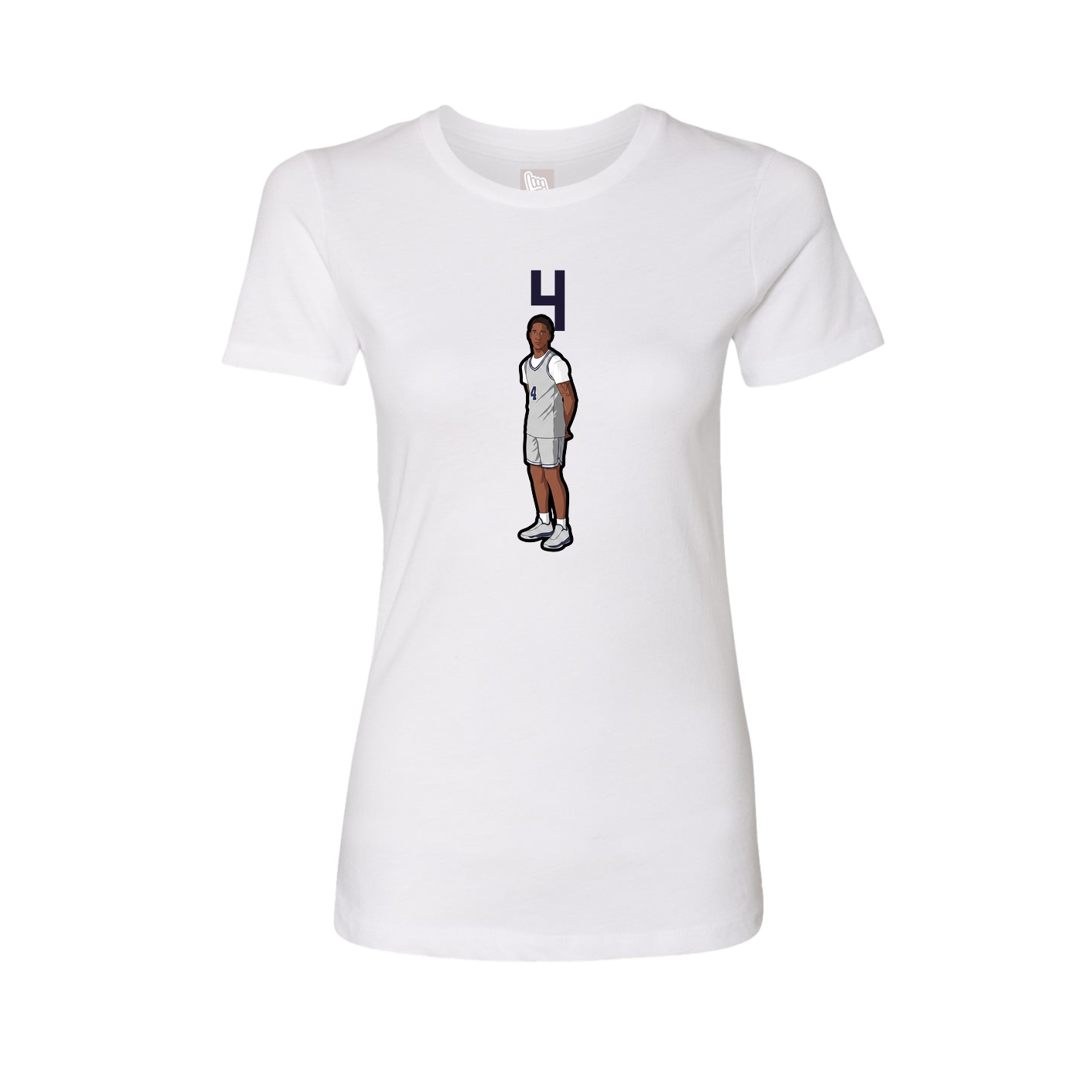 Fitted Women's Tee — Number Top in White