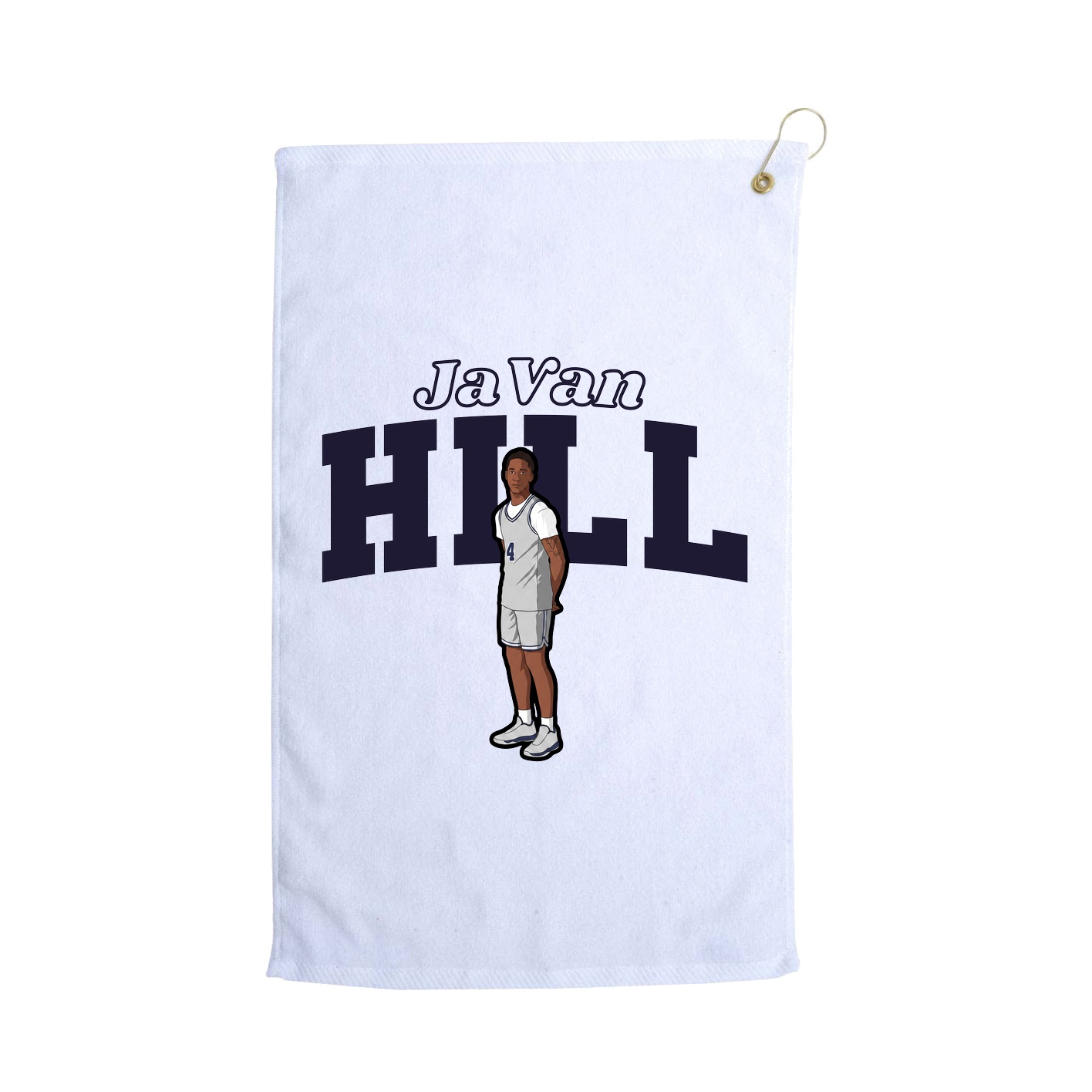 Golf Towel — Name Arch in White
